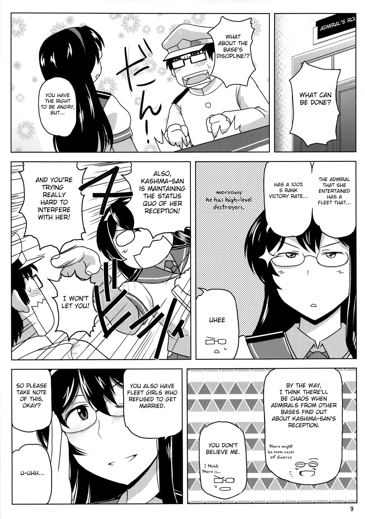 (C91) [Great Canyon (Deep Valley)] Inran Dosukebe Renjun Bitch Kashima Bon. ~Yariman Kashima ga Doutei Idenshi Hoshoku Sex Enshuu! Teitoku-san no Kibanda Seichuu Rengou Kantai, Kashima ga Oaite Shimasu~ (Kantai Collection) [English] [Fated Circle] - Page 10