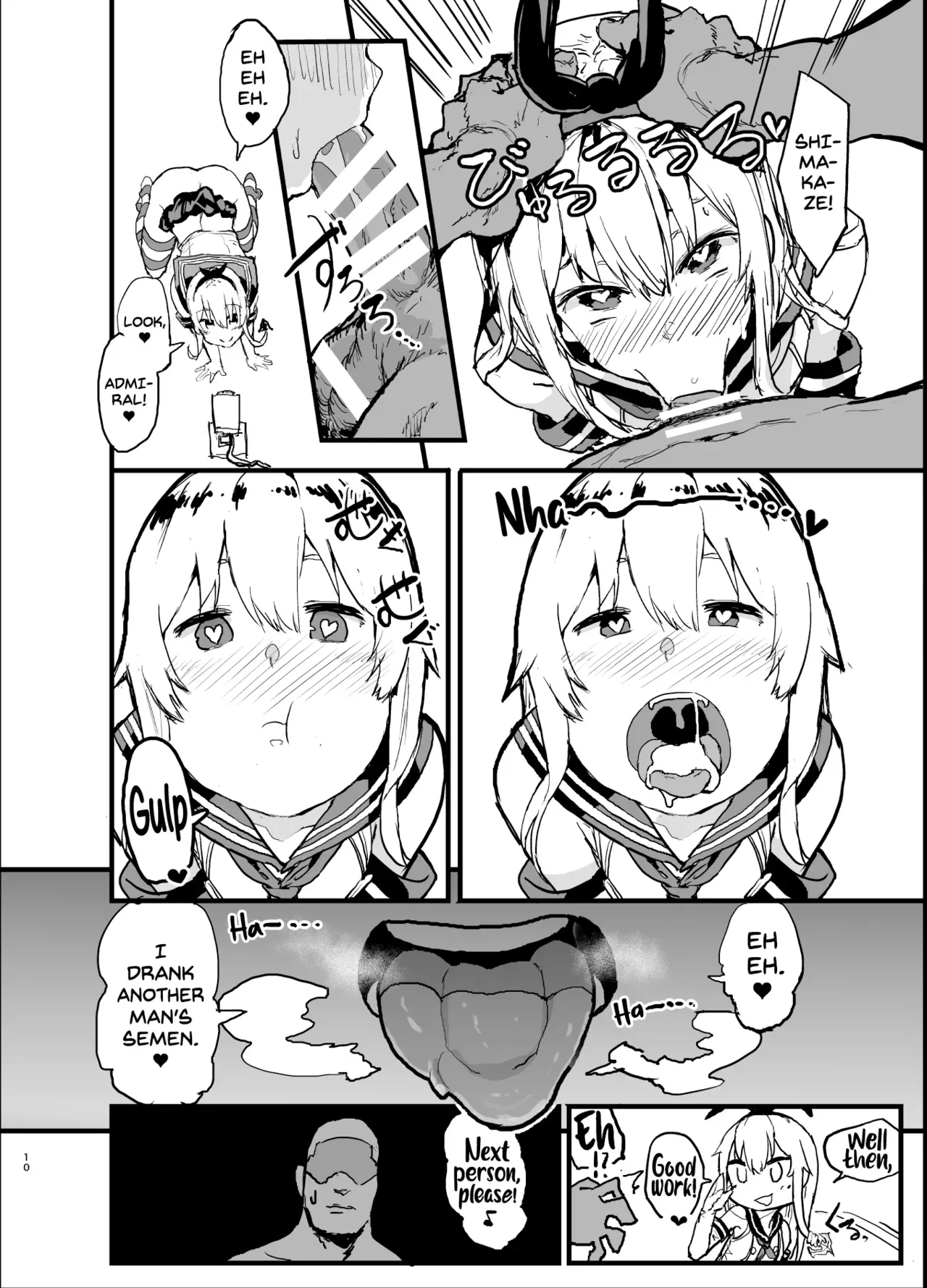 [Nhoooooooooooooo (Oosawara Sadao)] Futokutei Tasuu no Otoko to Berochuu Sex Suru Shimakaze Netorase Bon | A Book Where Shimakaze Has Passionate Netorase Sex With a Large Number of Men (Kantai Collection -Kancolle-) [English] [Zukuyo] [Digital] - Page 10