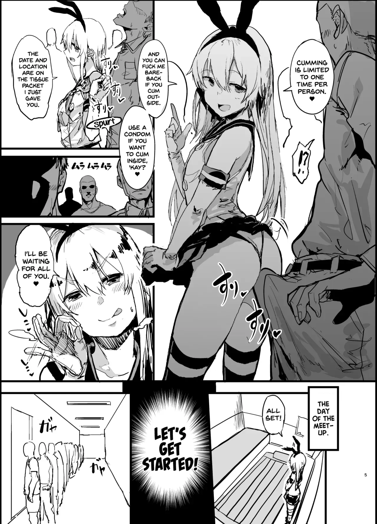 [Nhoooooooooooooo (Oosawara Sadao)] Futokutei Tasuu no Otoko to Berochuu Sex Suru Shimakaze Netorase Bon | A Book Where Shimakaze Has Passionate Netorase Sex With a Large Number of Men (Kantai Collection -Kancolle-) [English] [Zukuyo] [Digital] - Page 5
