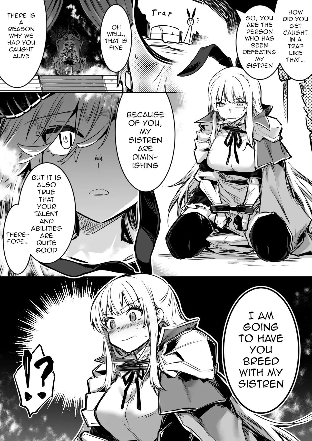 [Lefthand] The Bewildered Adventurer-chan is Caught and Reverse-Raped as the Penis She Grew Gets Aroused by the Female Demons [English] [q91] - Page 1