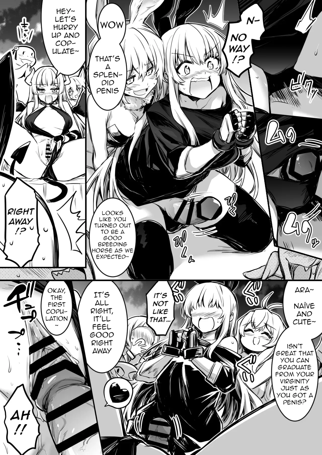[Lefthand] The Bewildered Adventurer-chan is Caught and Reverse-Raped as the Penis She Grew Gets Aroused by the Female Demons [English] [q91] - Page 3