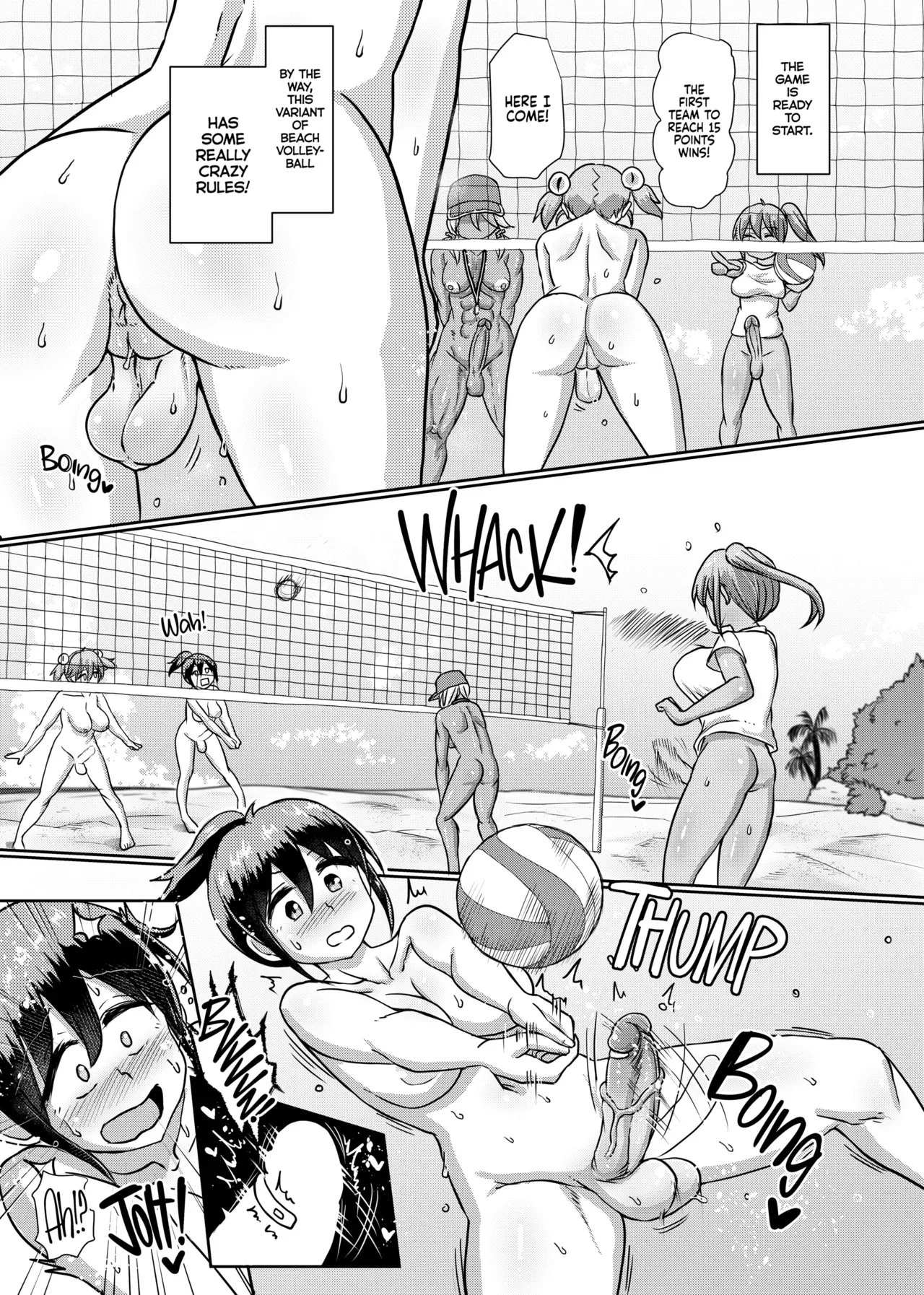 [Aoba Q Madou (Futaba Yodomu)] Zenra de Futanari Beach Volley [English] {2d-market.com} [Decensored] [Digital] - Page 4
