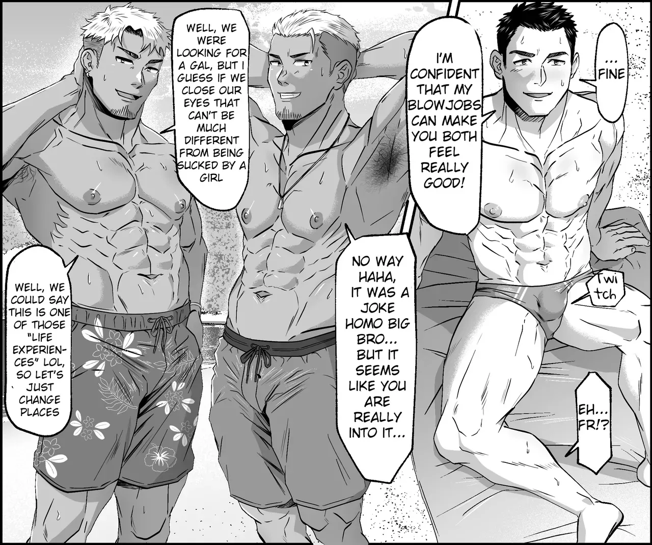 [Shiro] Beach de Nonke no Seishori Suru Koto ni Natta Ohanashi | A story about having sex with straight guys on the beach [English] {A.R} [Decensored] - Page 2