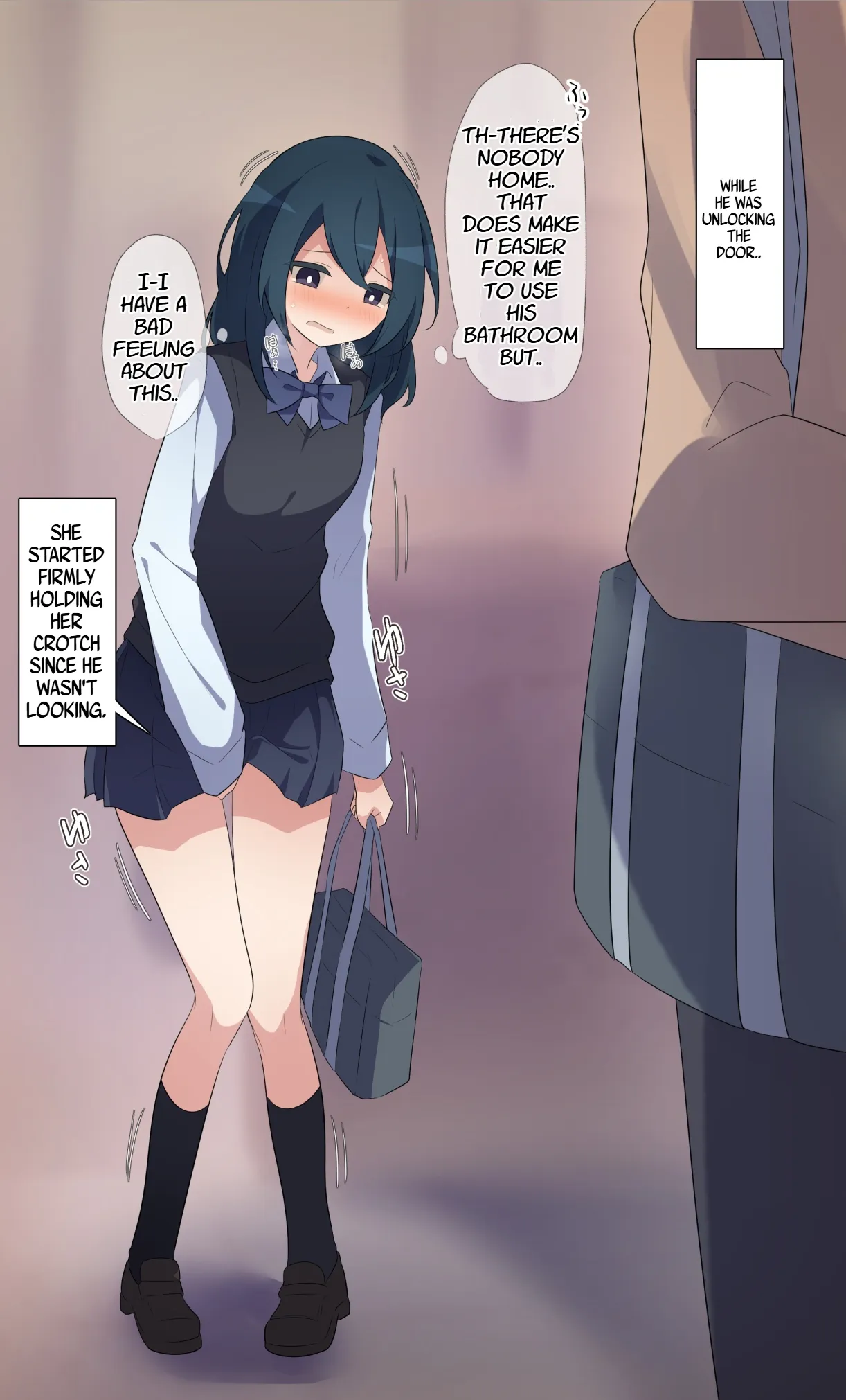 [Watakarashi] Gaman Genkai Onnanoko ga Oshikko Seiheki Kareshi ni Ijiwaru Sarete Omorashi Shichau Mini Ohanashi | Desperate Girl wets herself due to being teased by her pee-loving boyfriend [English] - Page 10