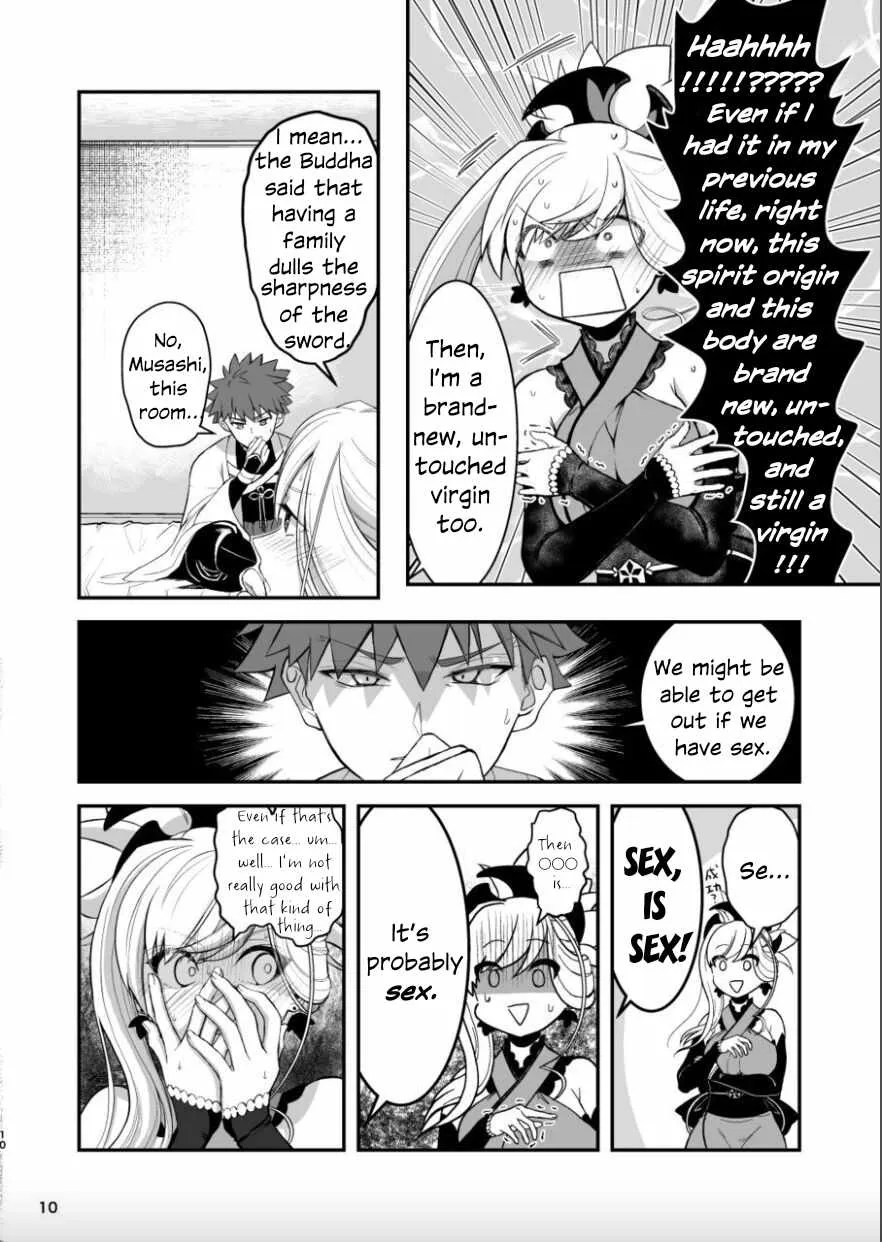 (C102) [Danbara dining hall (Nekohara Rurika)] Musashi-chan to Sex Shinaito Derenai Heya - A room you can't get out of unless you and Musashih avea se***. (Fate/Grand Order) [English] - Page 9