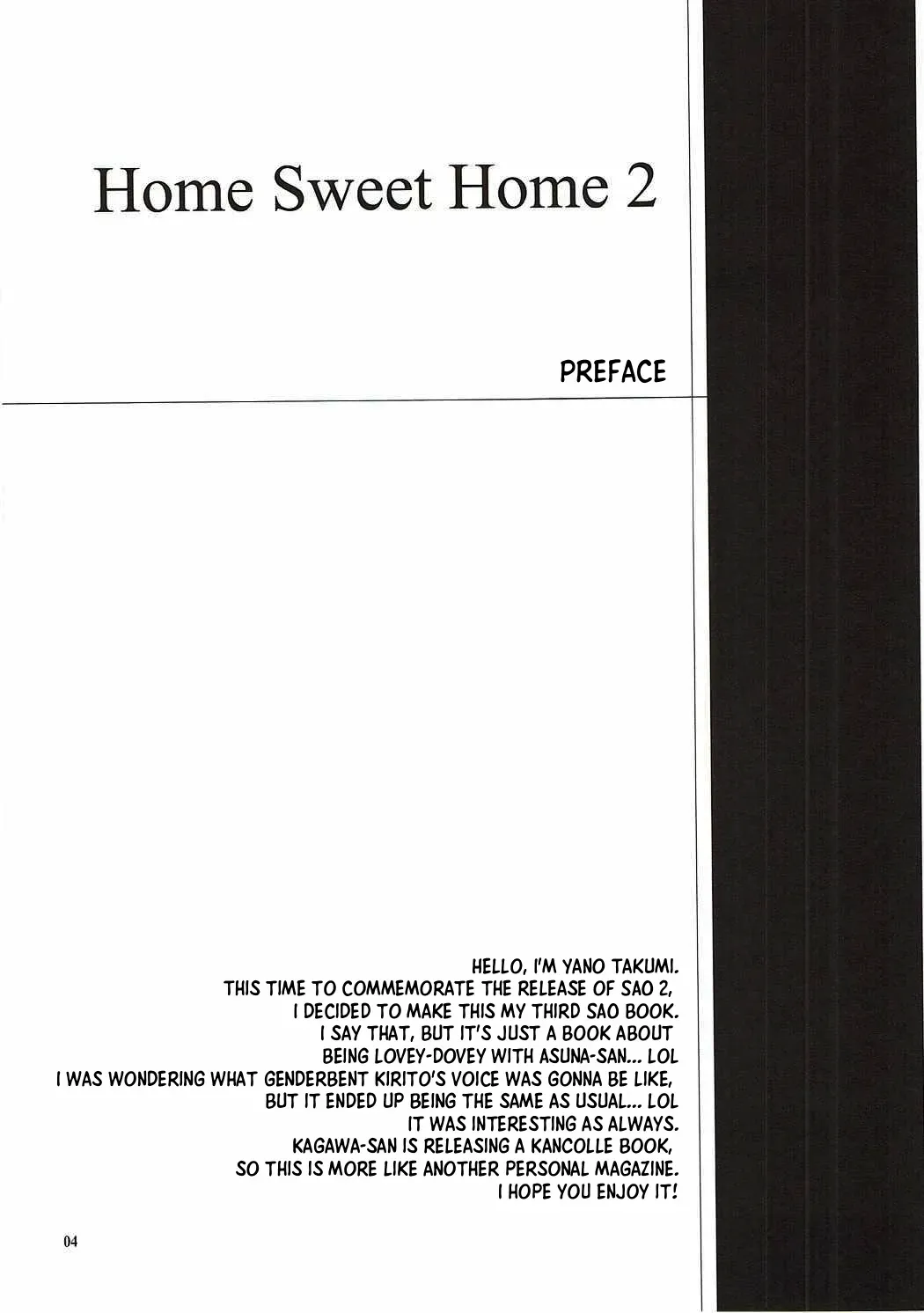(C86) [SUKAPON-DO (Yano Takumi)] Home Sweet Home 2 (Sword Art Online) [English] [ReinaRepublic] - Page 3