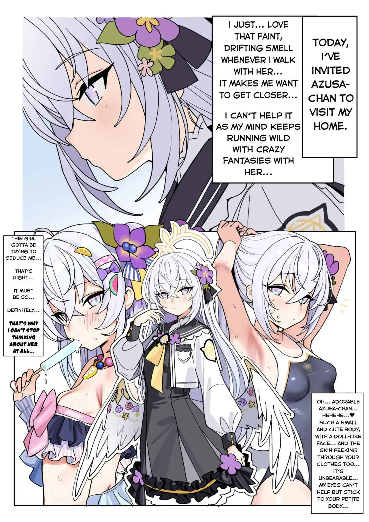 [Kawaii Azusa (Rong Hui)] Hakudaku Tenshi to no, Torokeru You na Joukou | Melting Love Experience with a Milky White Angel (Blue Archive) [English] [Akane] [Digital] - Page 3