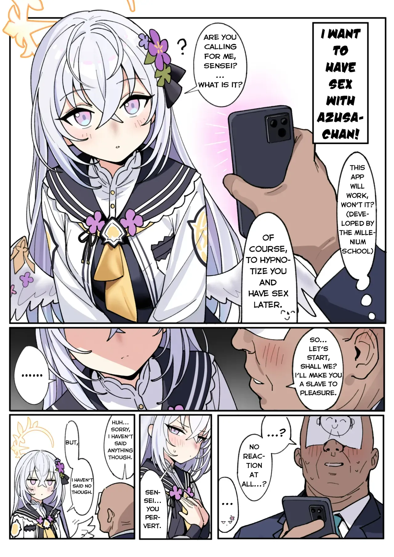 [Kawaii Azusa (Rong Hui)] Hakudaku Tenshi to no, Torokeru You na Joukou | Melting Love Experience with a Milky White Angel (Blue Archive) [English] [Akane] [Digital] - Page 4