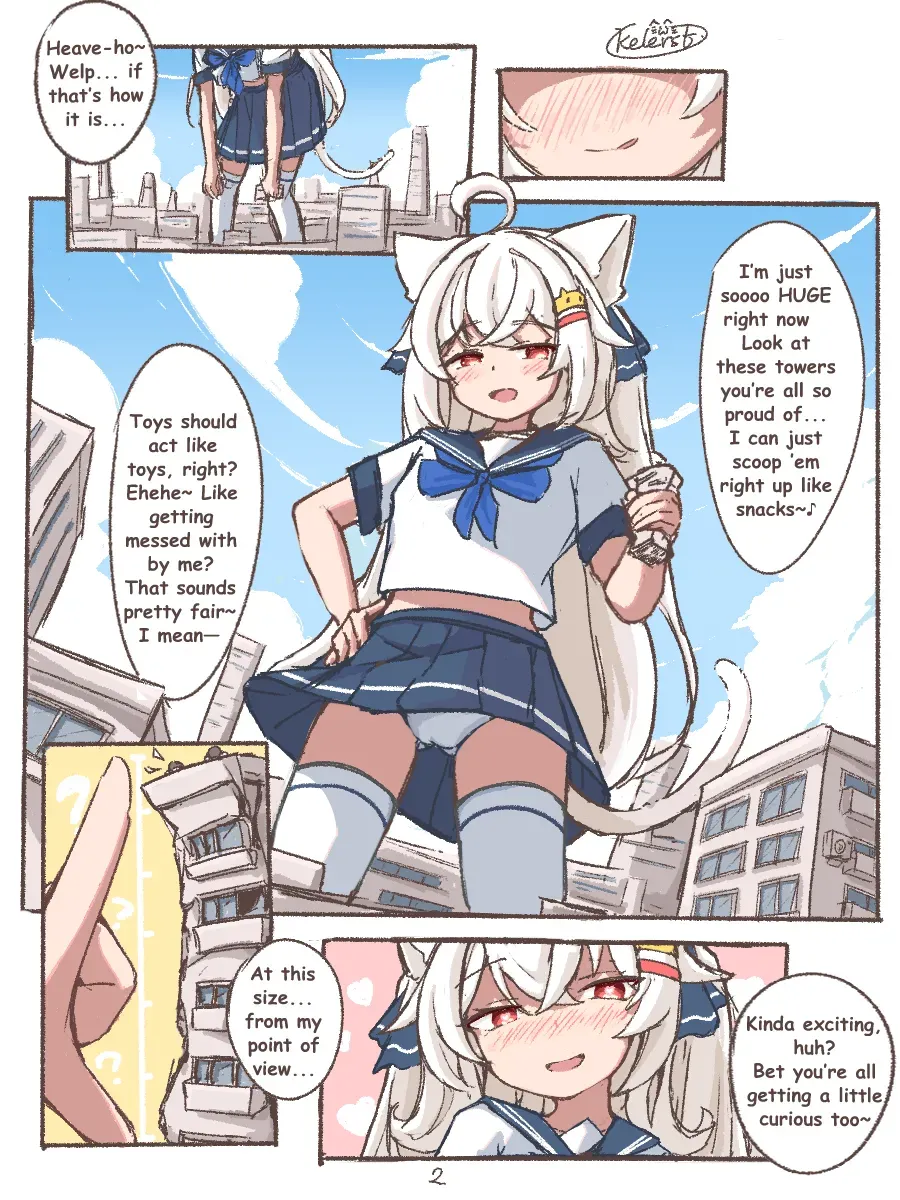 [Kelerst] Kyodai Nekomimi-chan no Machi Asobi | Giant Nekomimi-chan's City Playtime [English] - Page 3