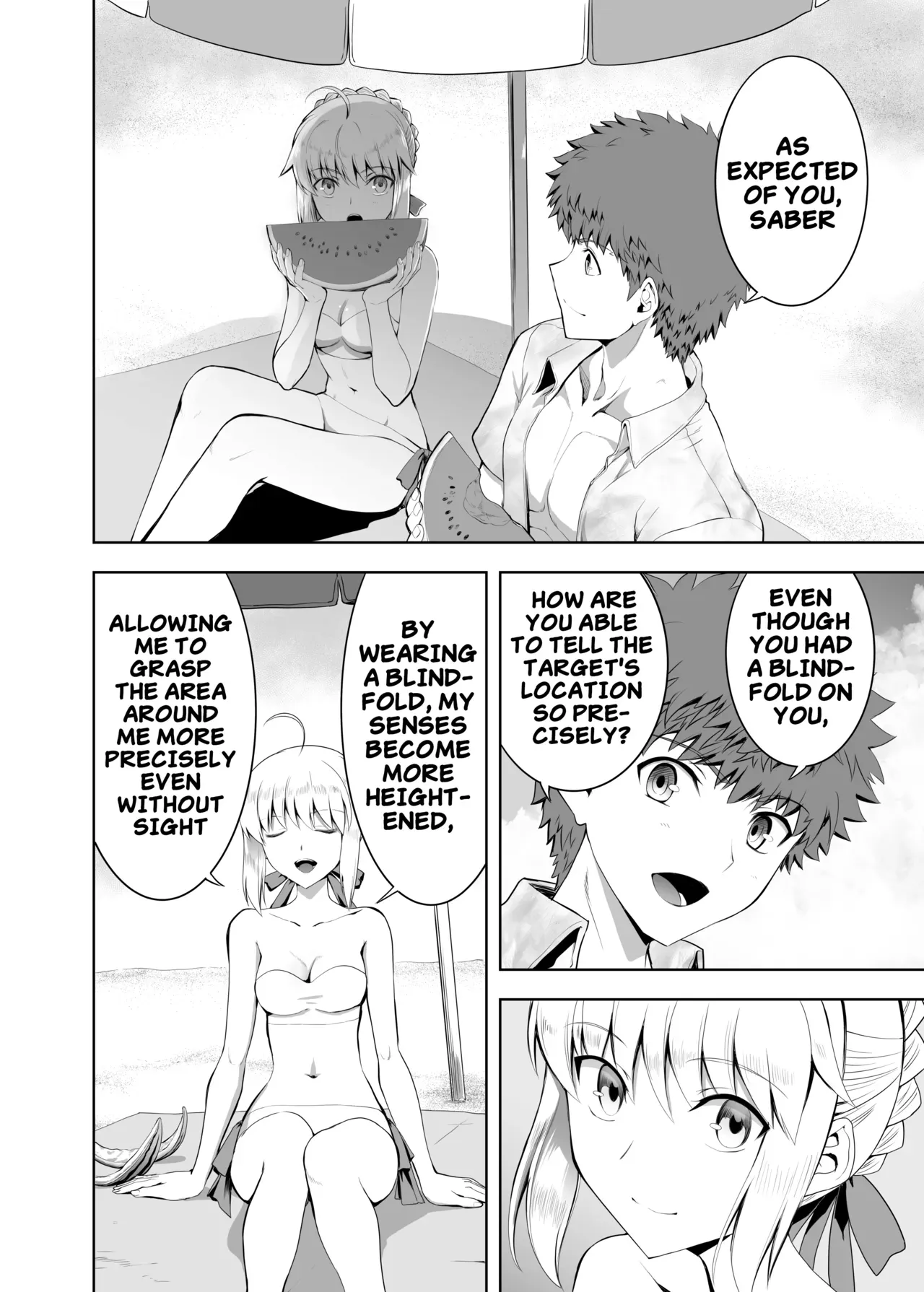 [CRAZY CLOVER CLUB (Kuroha Nue)] Saber Maniacs Shikaku o Shadan Suru to Hoka no Kankaku ga Togisumasareru to Iu no de Saber ni Mekakushi Play o Shite Moratta | Saber Maniacs Since they say that blocking your vision sharpens your other senses, I had Saber try some blindfold play (Fate/stay night) [English] [Digital] - Page 3