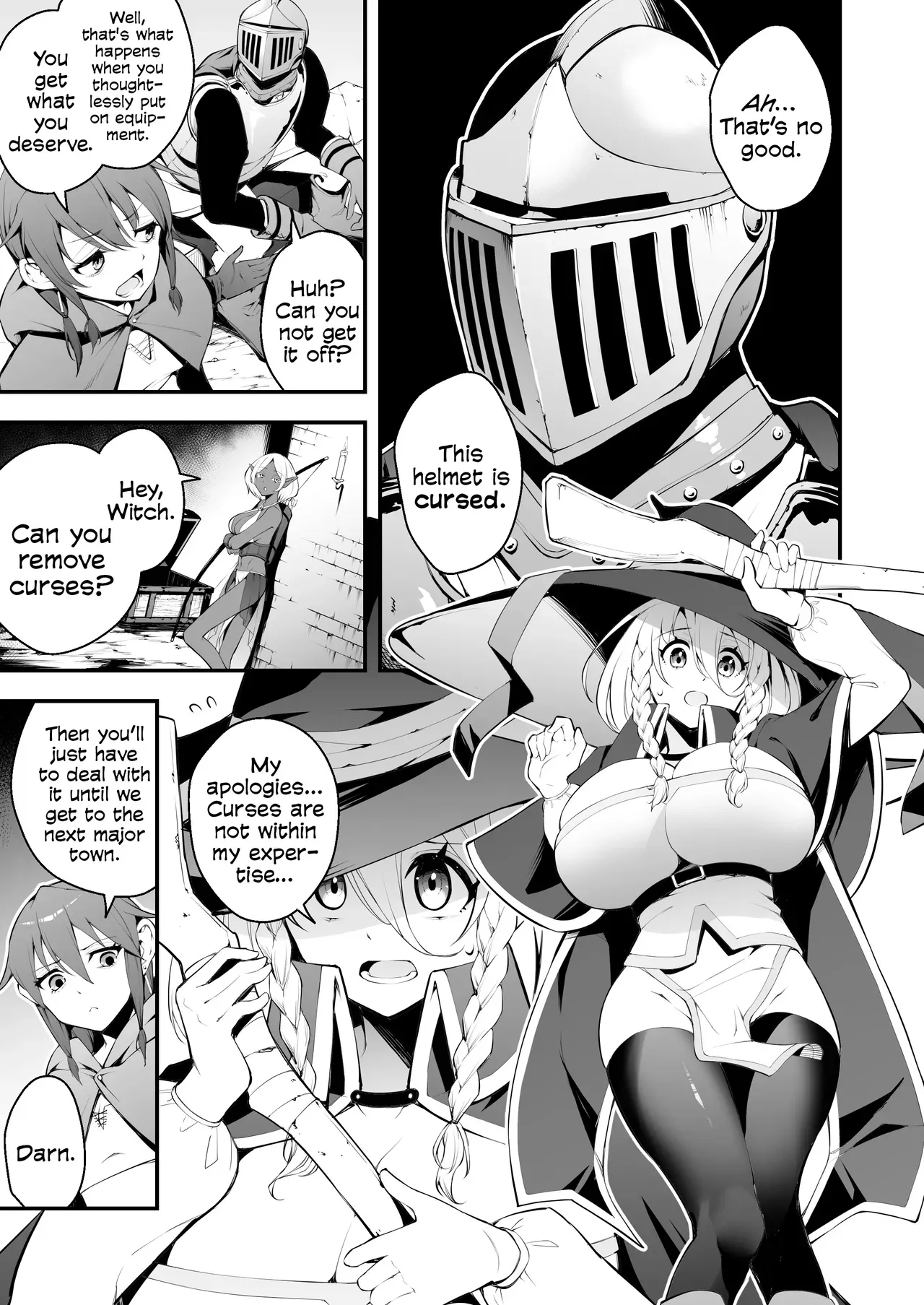 [Jisyakunyudo (Nanameno Hayuta)] The Apprentice Witch And The Cursed Dick | Minarai Majo to Noroi no Chinpo [English] [Cookie Cruncher] [Digital] - Page 2