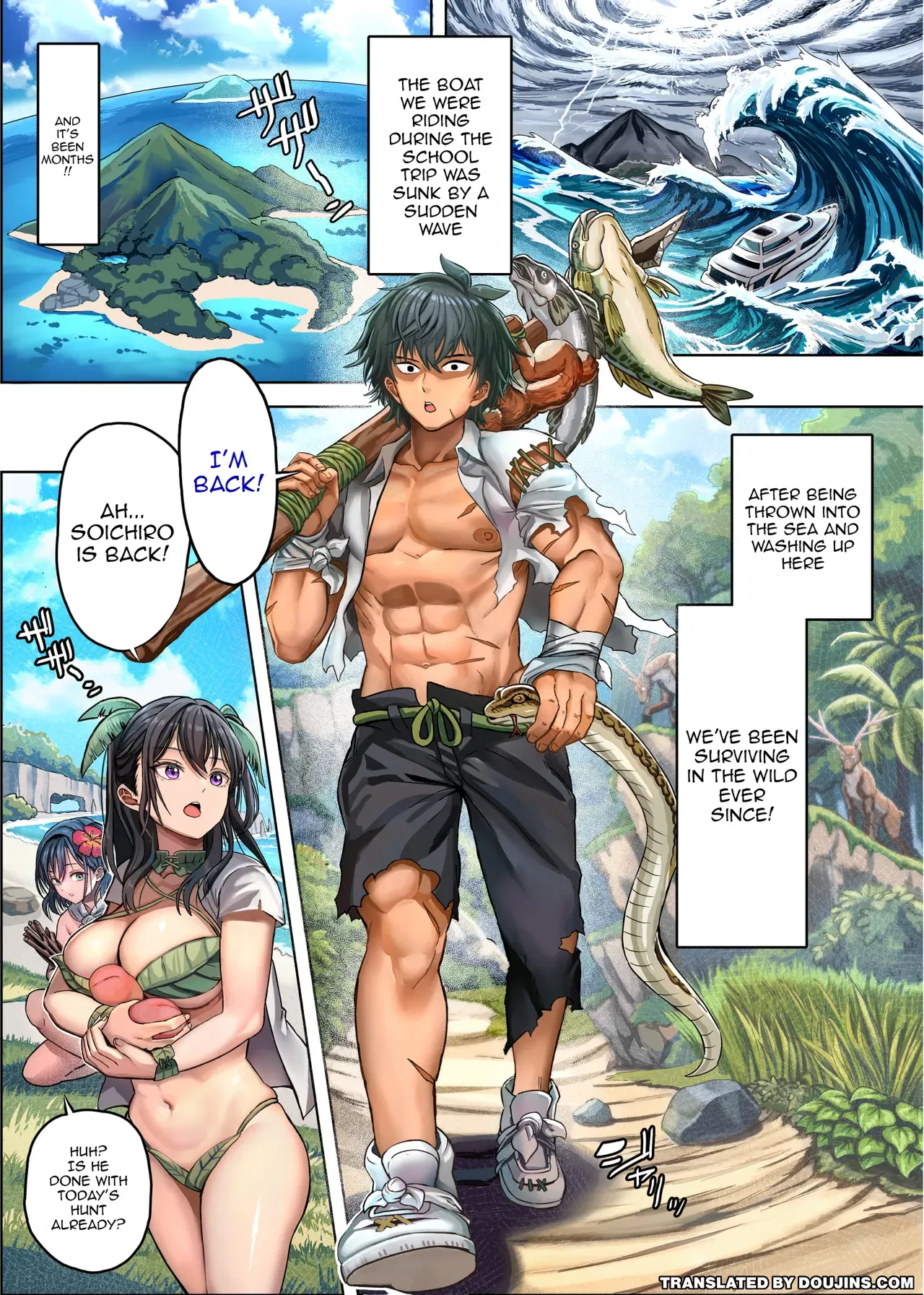 [Hokekiyo Carnival (Houhokekiyo)] Mujintou Sounan Harem | Deserted Island Castaway Harem  [English] {Doujins.com} - Page 5