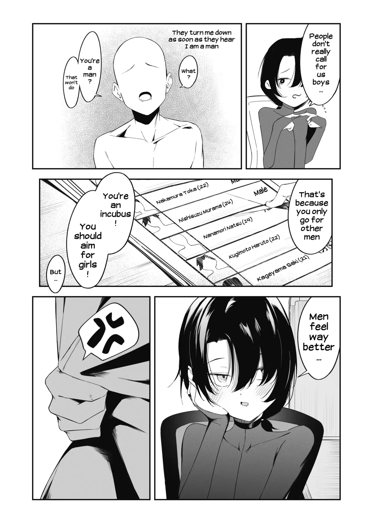 [Uchi no Yoko (Hanamaru Sensei)] Otokonoko Incubus no Kuchuu | Femboy Incubus in Distress [English] - Page 4