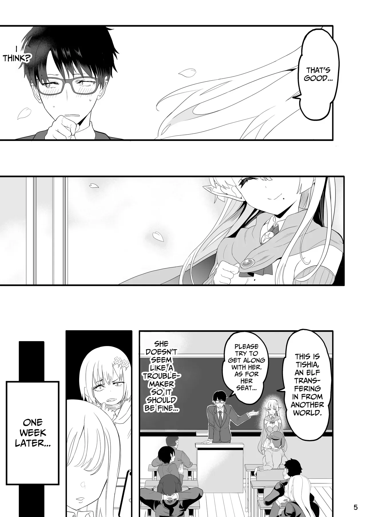 [Union Bust (Kazutaro)] Kanzen ni Gal Ochi Shita Ryuugakusei Elf no Shidouhou | How To Train An Elf Exchange Student Who Has Become A Total Gyaru [English] {lethal dolphin} [Digital] - Page 5