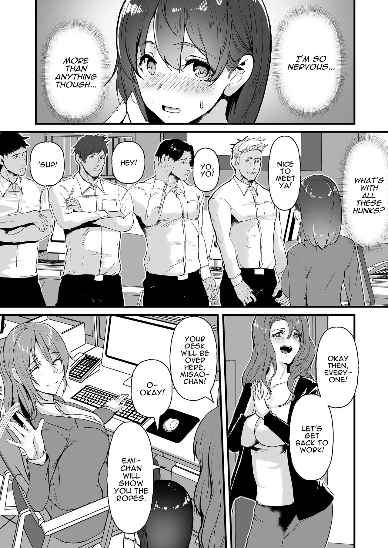 [Jall Boint (nohito)] Yariman Shika Inai Kaisha ni Nyuusha shita Shinsotsu-chan ga!! | What Became of the New Recruit who Joined a Company Full of Sluts!! [English] [Darg777 Translations] - Page 4