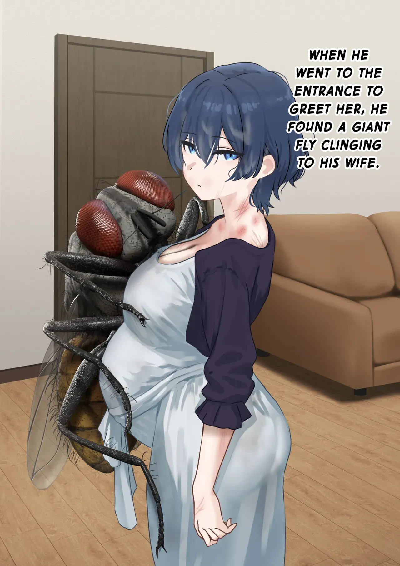 [1 Dot Migi ni Zura Shite Kudasai] Married Woman Becomes a Seedbed for Giant Flies | Hitodzuma wa Kyoudai Bae-tachi no Naedoko to Naru [English] - Page 5
