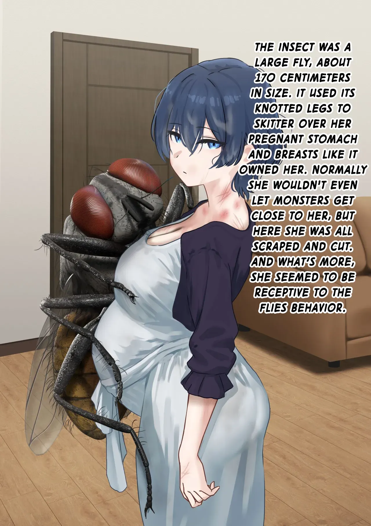 [1 Dot Migi ni Zura Shite Kudasai] Married Woman Becomes a Seedbed for Giant Flies | Hitodzuma wa Kyoudai Bae-tachi no Naedoko to Naru [English] - Page 7
