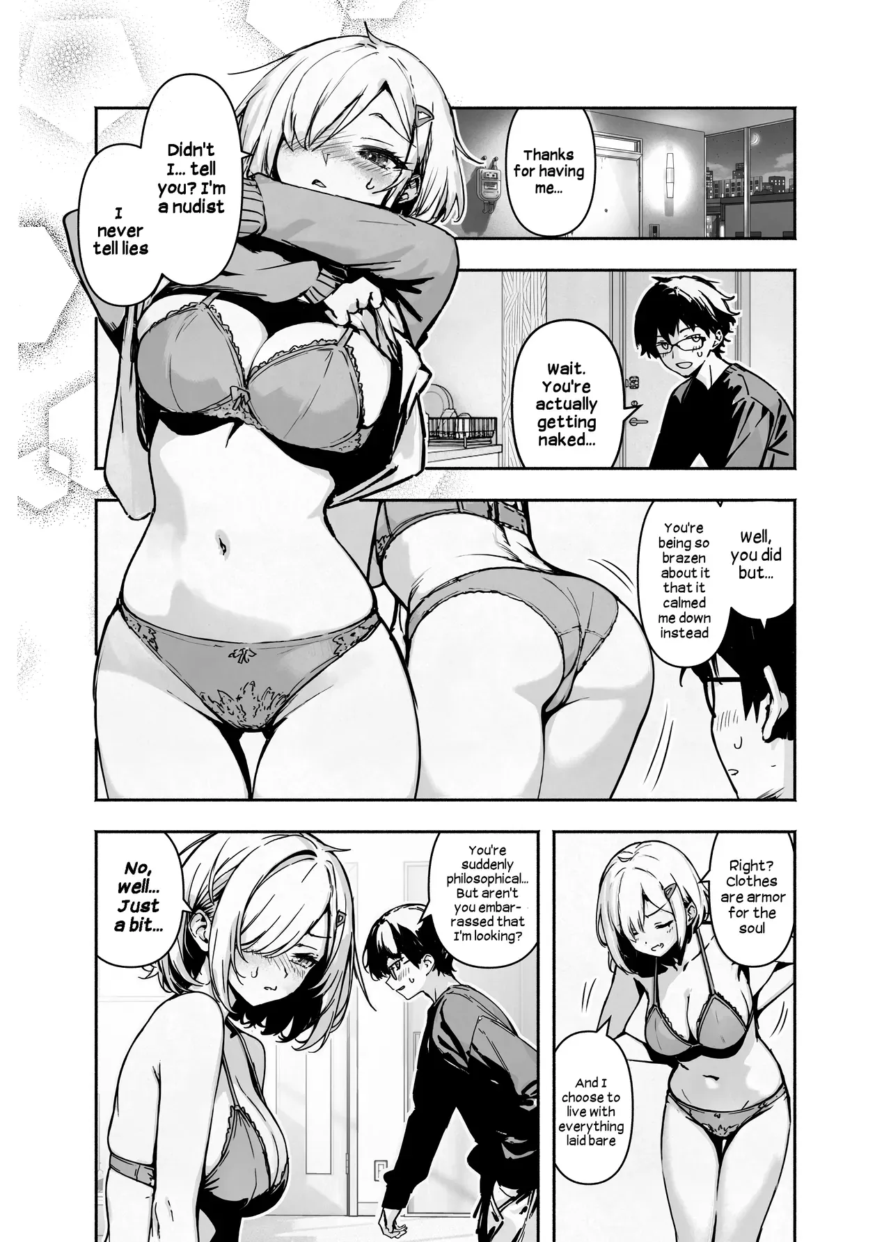 [Hikarino] Otatomo ga Razoku Datte Kedo Osouwanai Yakusoku de Tomatta Kekka | My Otaku Friend is a Nudist But She'll Let Me Stay Over At Her House If I Promise Not to Fuck Her [English] [Hikari no Kaze] [Digital] - Page 9
