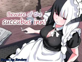 [Permission (Zandoro)] Succubus no Oyado ni Goyoujin ~Succubus ni Shimeagerarete Ochinchin kara Level o Shibori Torareru Ohanashi~ [English] [Decensored] cover
