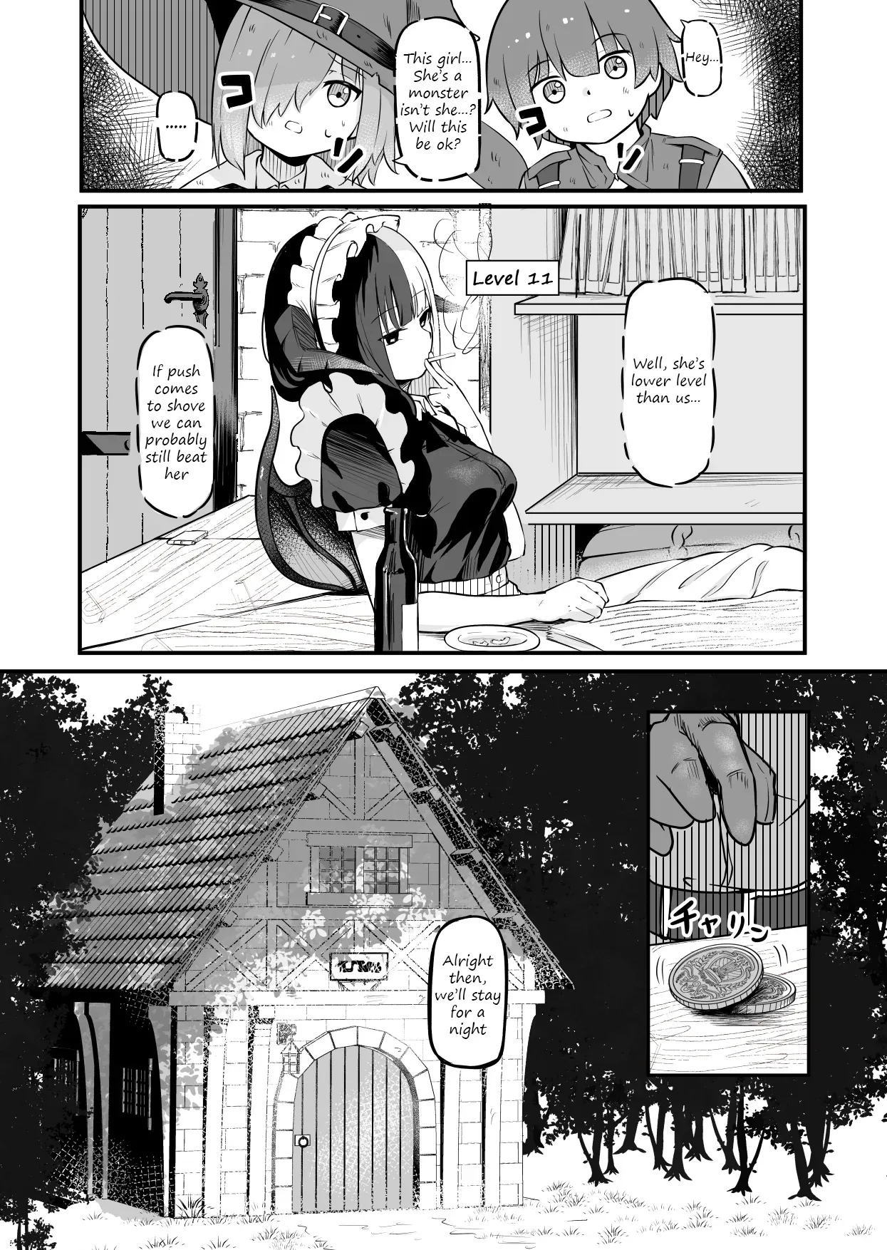 [Permission (Zandoro)] Succubus no Oyado ni Goyoujin ~Succubus ni Shimeagerarete Ochinchin kara Level o Shibori Torareru Ohanashi~ [English] [Decensored] - Page 4