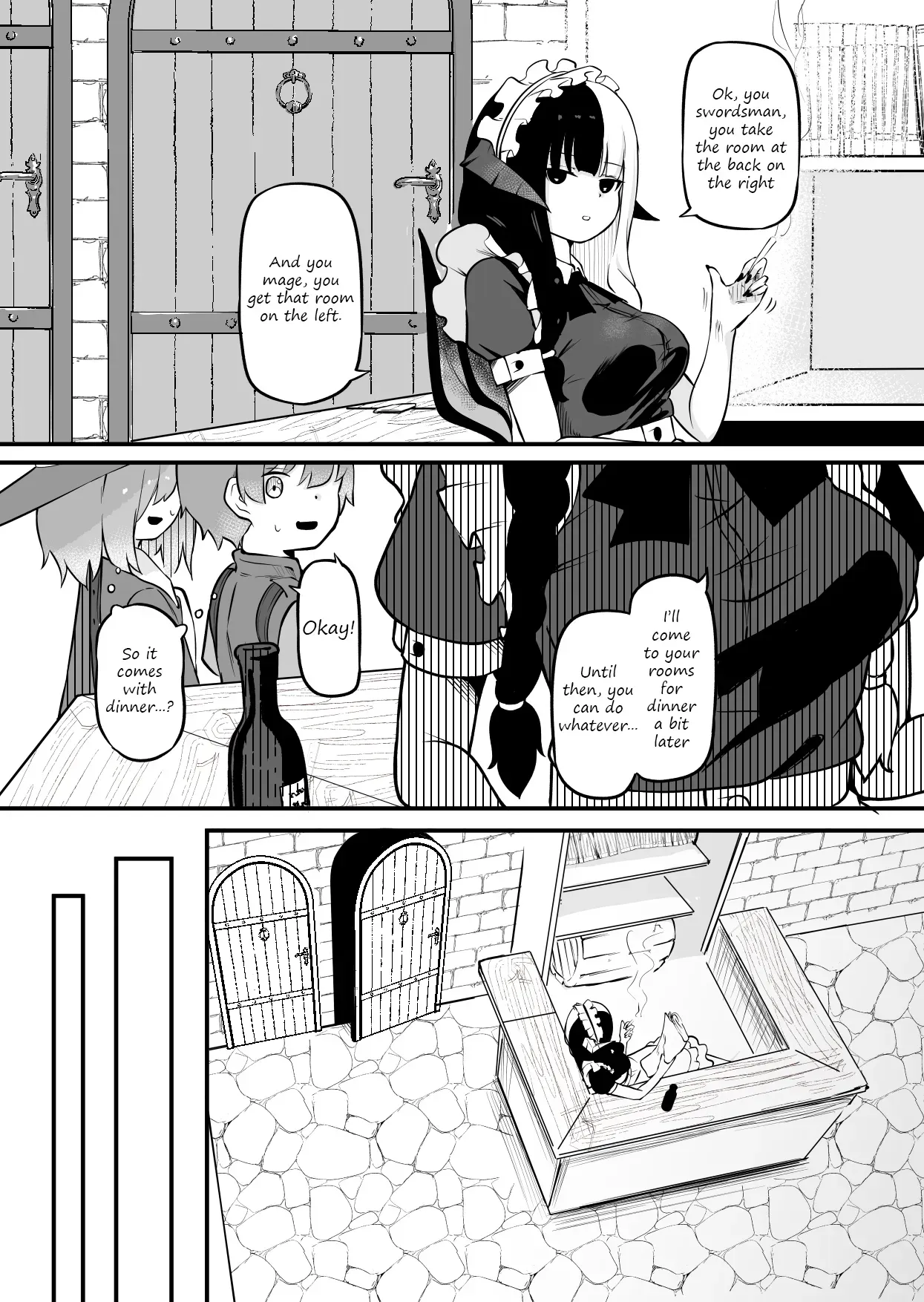 [Permission (Zandoro)] Succubus no Oyado ni Goyoujin ~Succubus ni Shimeagerarete Ochinchin kara Level o Shibori Torareru Ohanashi~ [English] [Decensored] - Page 5