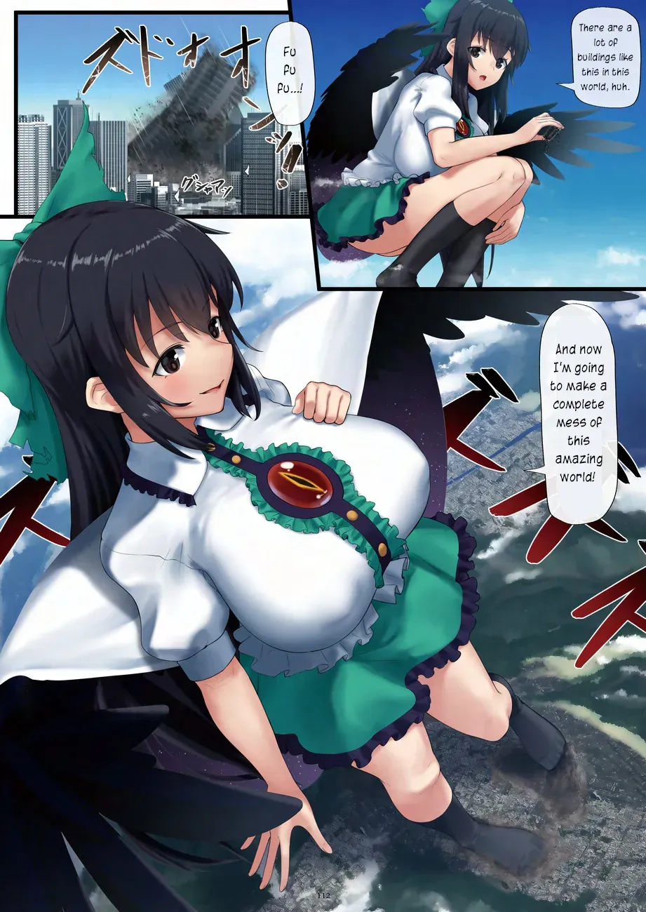 [CalmBlue (rakiA)] Chou Kyodai Jigoku Garasu Shuurai!! | Attack of the Giga-Sized Hell Raven!! (Touhou Project) (Tenshin Ranman Gigantic 9th) [English] [Digital] - Page 4