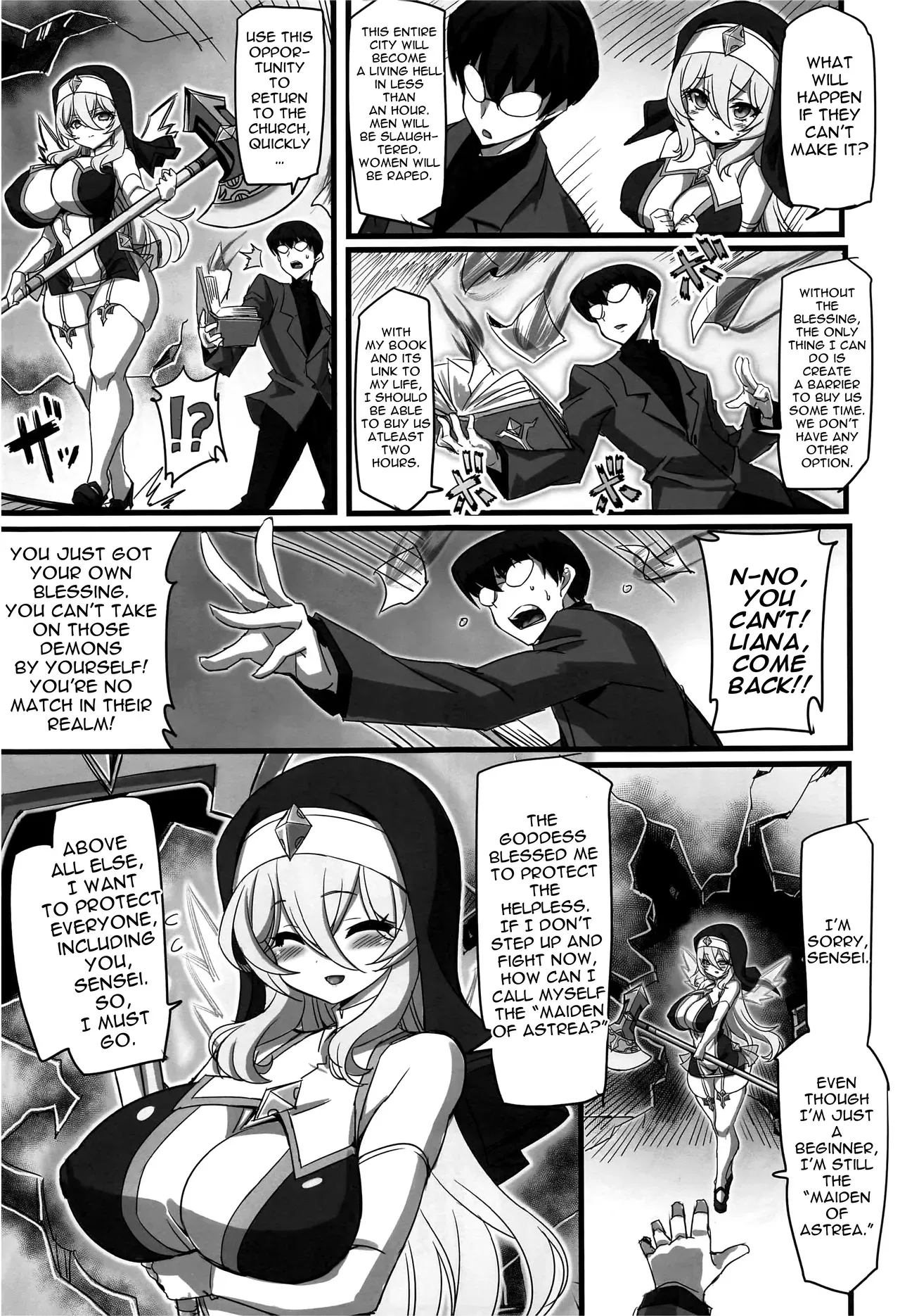 (C100) [Transistor Baby (Hata)] The Sacred Maiden of Judgment Astrea ~Holy Maiden Defeated by Demon Anal Torture and Energy Drain~ [English] - Page 10