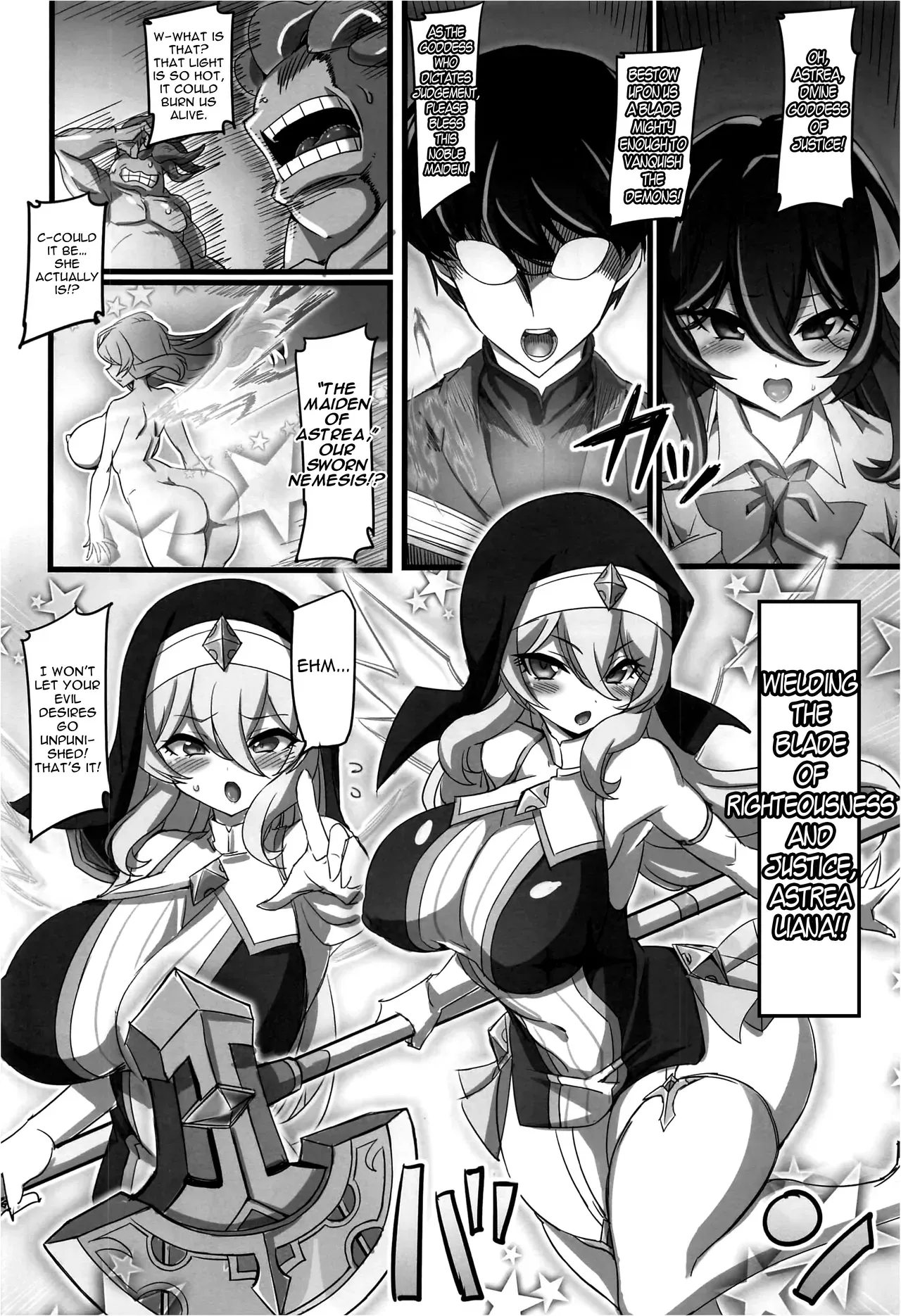 (C100) [Transistor Baby (Hata)] The Sacred Maiden of Judgment Astrea ~Holy Maiden Defeated by Demon Anal Torture and Energy Drain~ [English] - Page 5