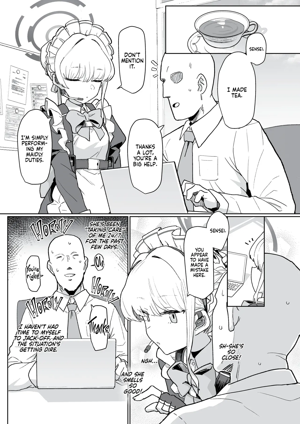 [Ballistic onahole (Б)] Dokidoki Toki Meki Maid Kiss | Maid Made for Making Out (Blue Archive) [English] [Summer Salt] [Decensored] [Digital] - Page 2