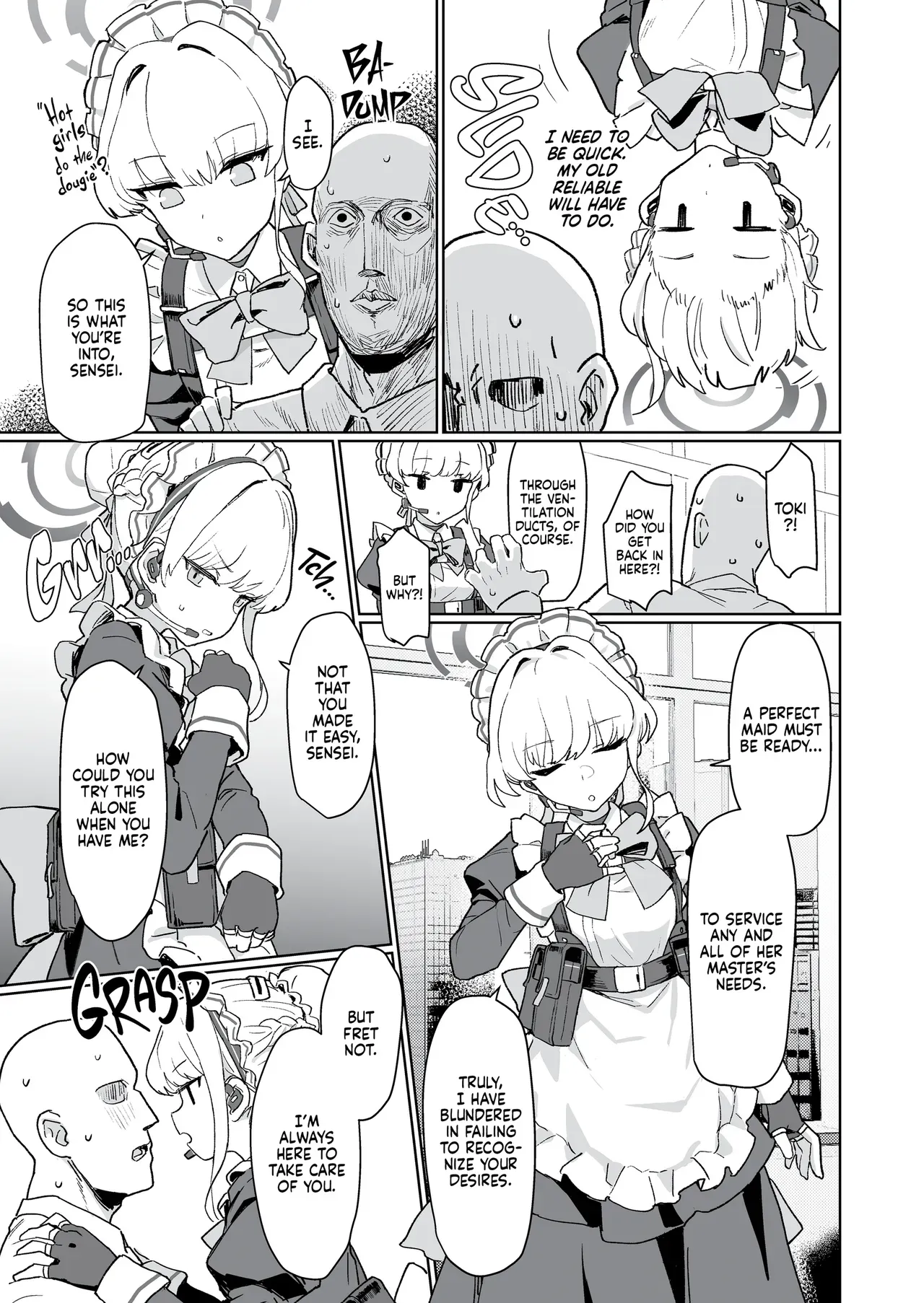 [Ballistic onahole (Б)] Dokidoki Toki Meki Maid Kiss | Maid Made for Making Out (Blue Archive) [English] [Summer Salt] [Decensored] [Digital] - Page 4