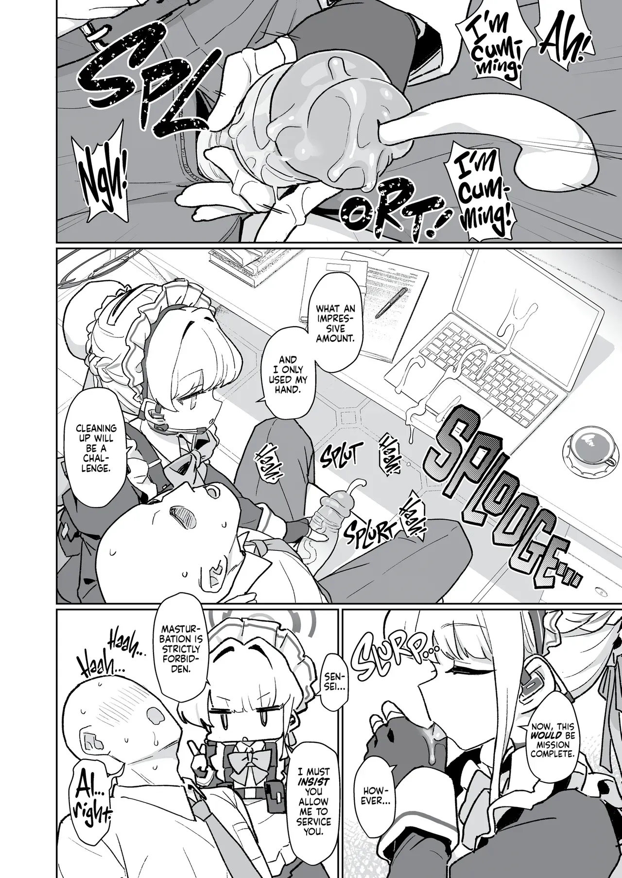 [Ballistic onahole (Б)] Dokidoki Toki Meki Maid Kiss | Maid Made for Making Out (Blue Archive) [English] [Summer Salt] [Decensored] [Digital] - Page 7