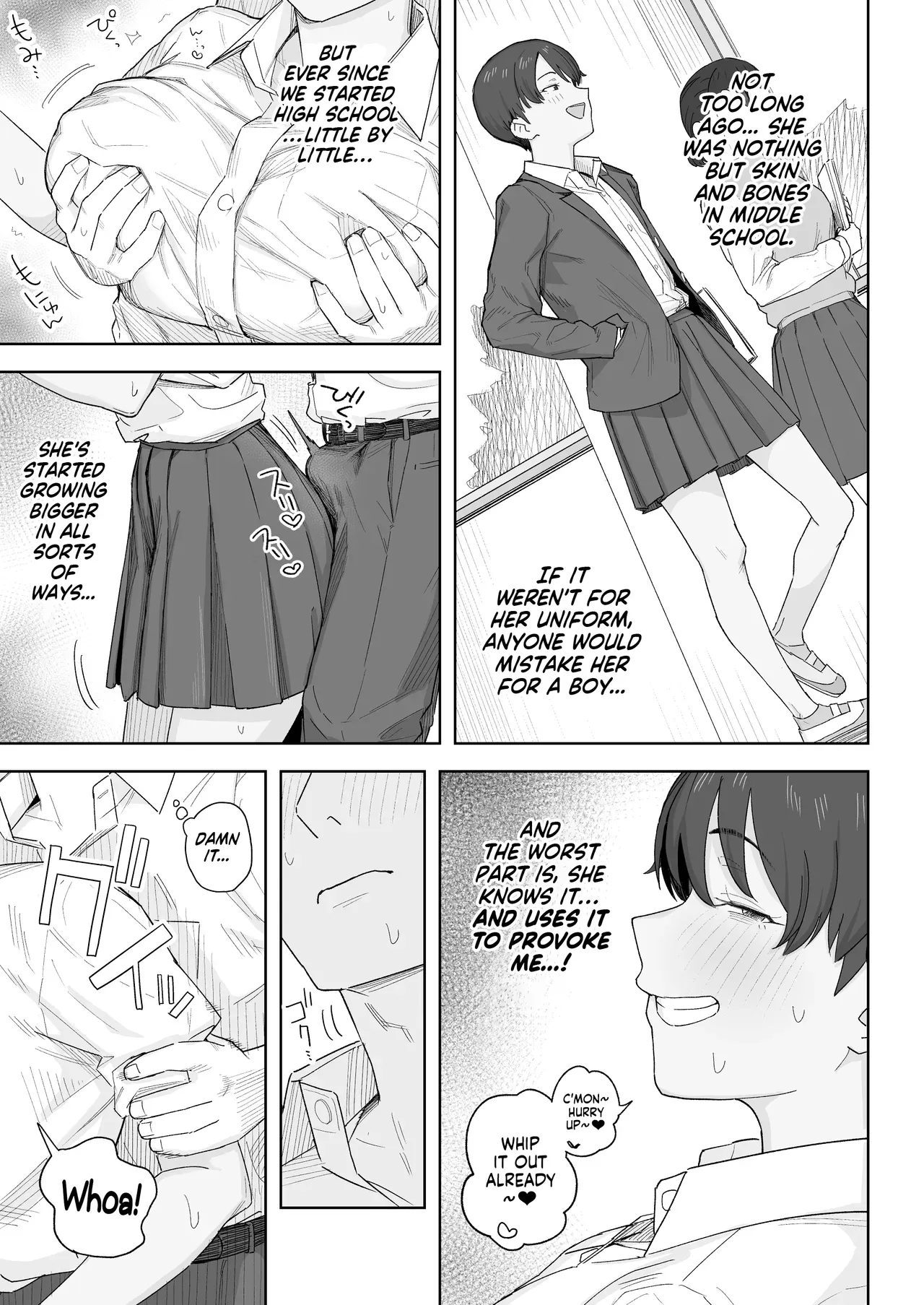 [Natsuzo] Mukashi Kara Otokoppoi Osananajimi mo Chanto Mesu ni Sodachimashita | Even my Tomboy Childhood Friend Grew up Into a Proper Female [English] [NudeSalad] - Page 10