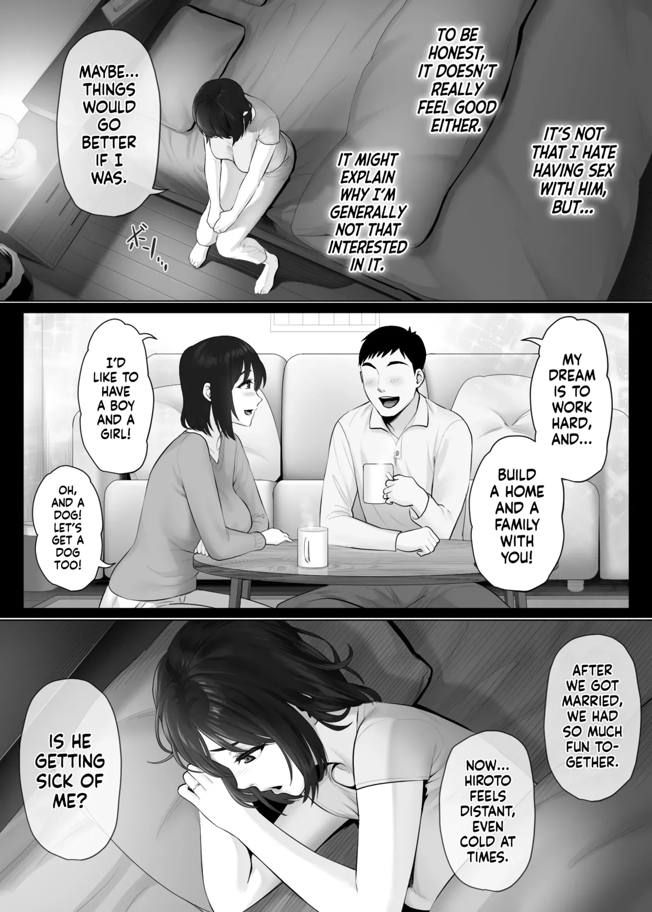[Mitsumitsu Niku (Hikitogu)] LeveChi na Swapping 2 ~Hatsu Zecchou de Iki Kuruu Tsuma Hen~ | Swinging With the Pros 2: A Housewife's First Orgasm [English] [head empty] - Page 6