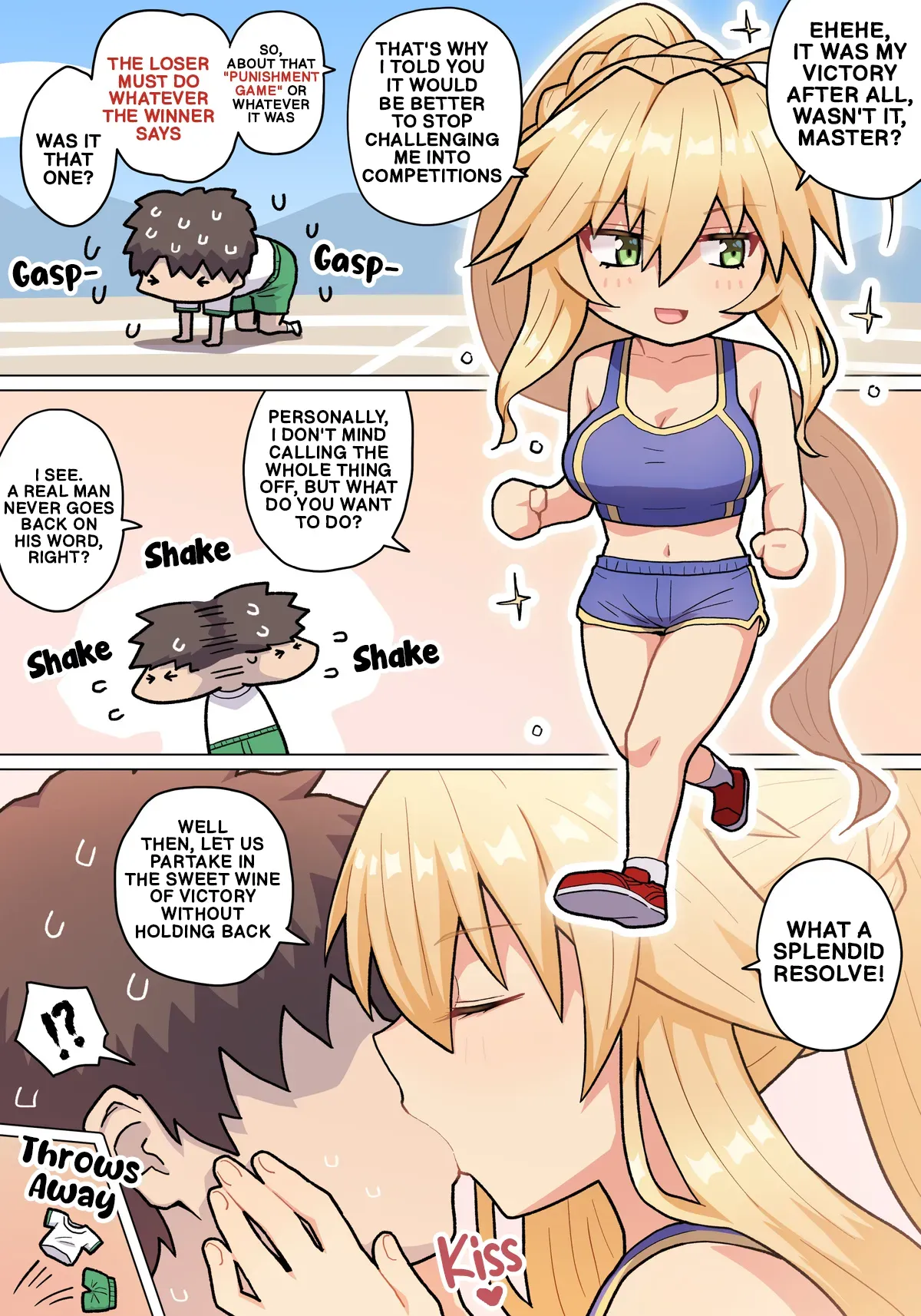 Breasts from above - Lancer Artoria - Page 1