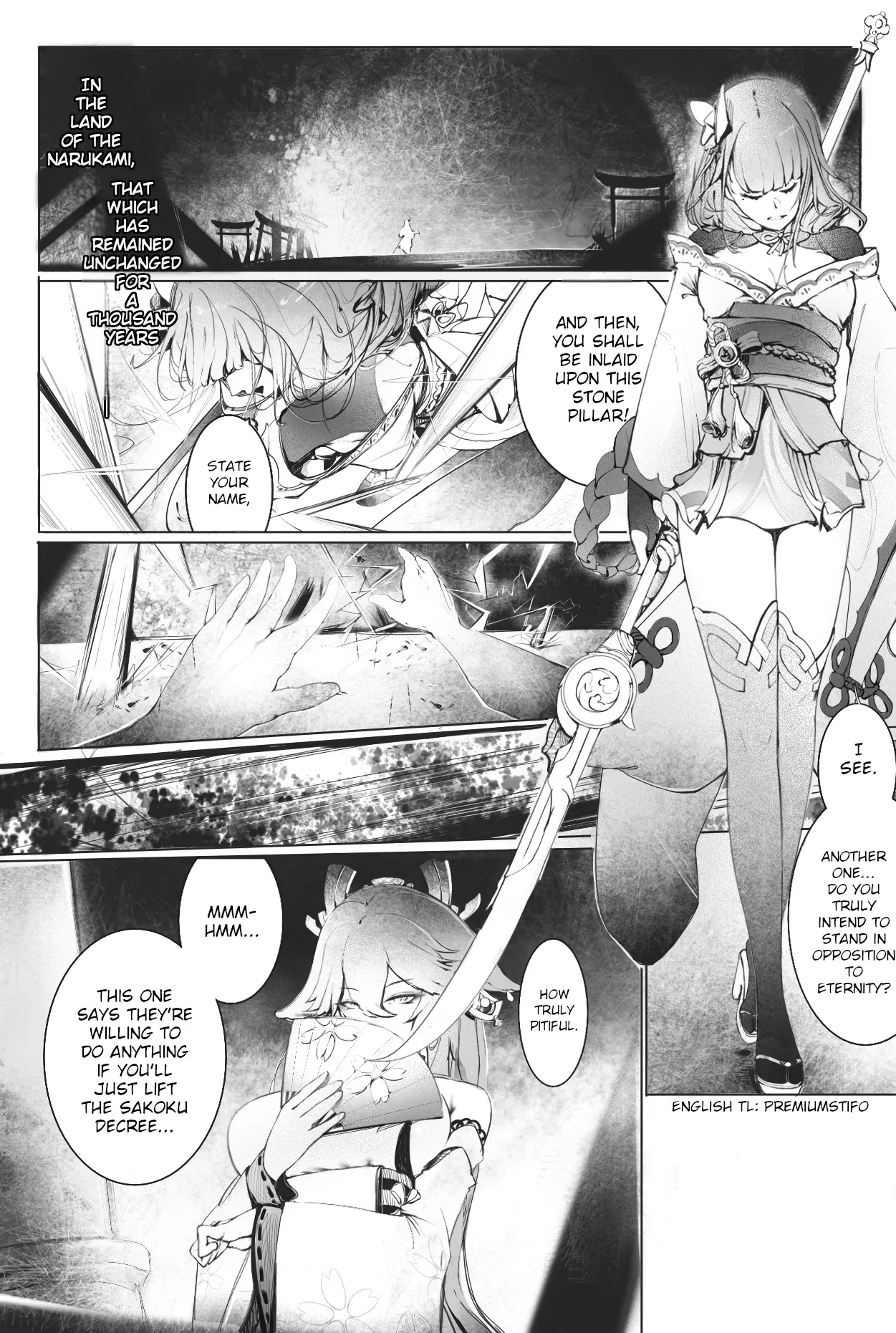[Youyu Mogu] Raiden Shogun and Yae Miko [English] - Page 1