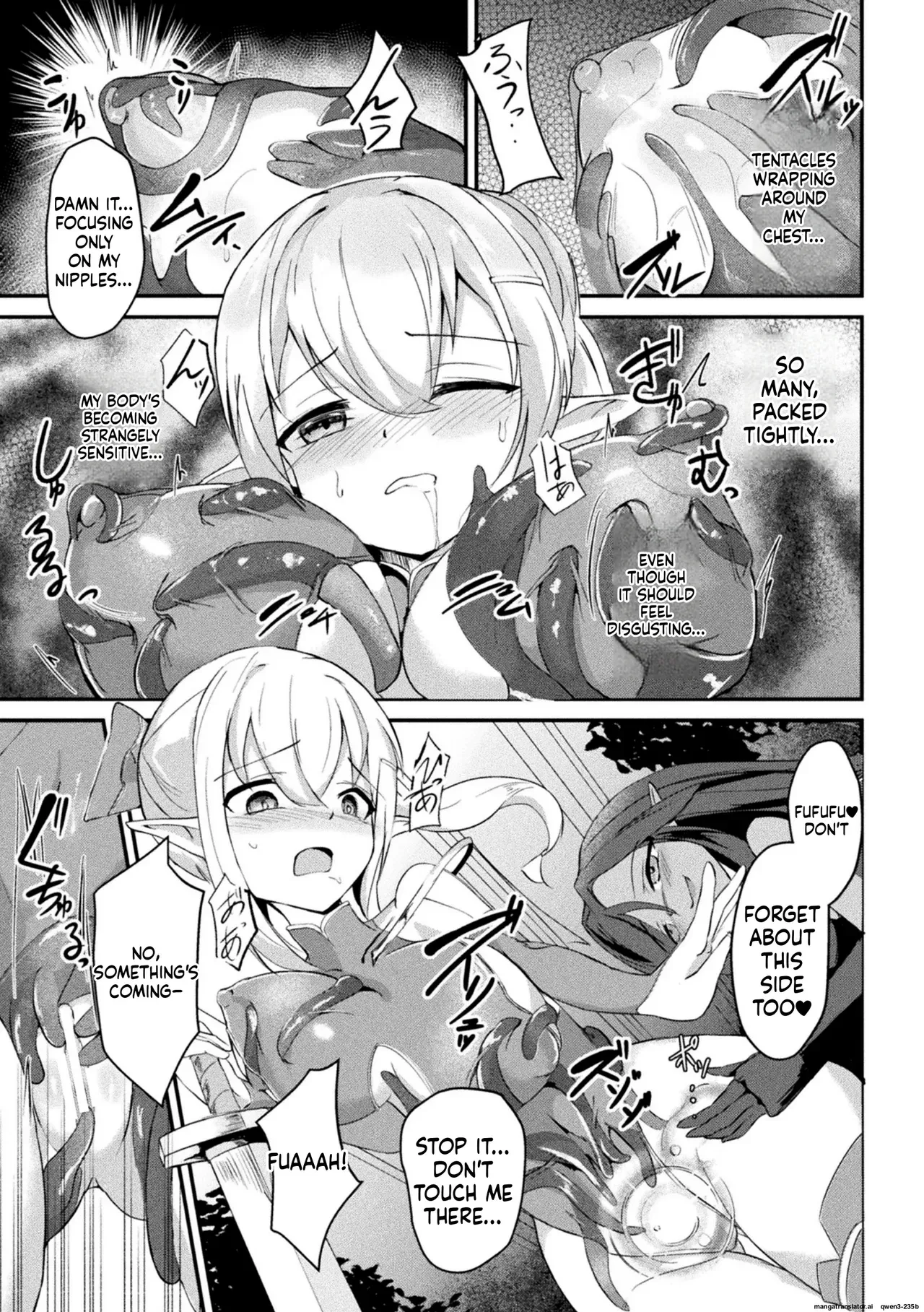 [Aoba Soyogi] Suigeki no Cattleya ~Midaresaku Naedoko no Elf Kenshi~ (2D Comic Magazine Akuochi Shokushufuku Vol.1) (SCANMTL) - Page 7