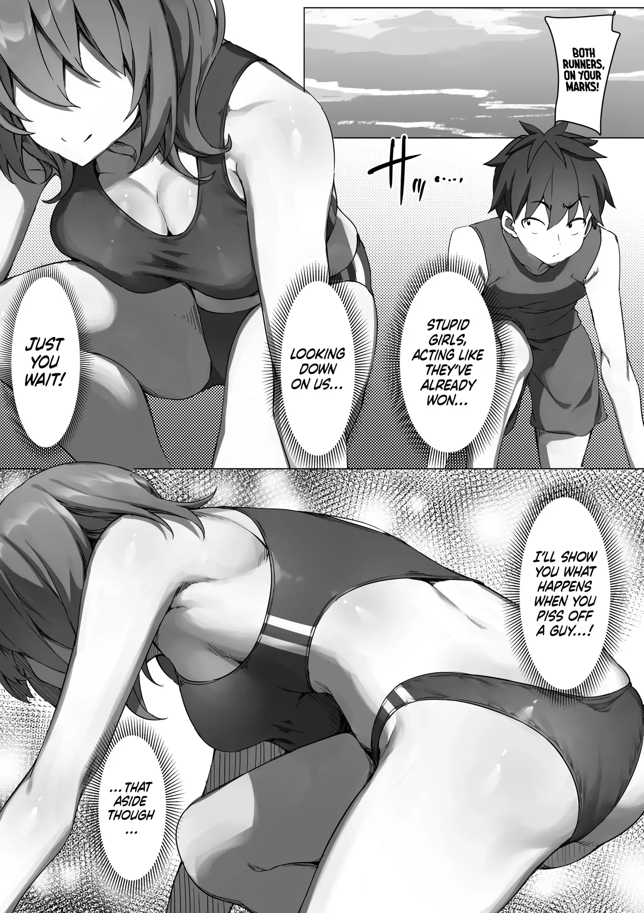 [Kurage no Suisou (Hagakure Kurage)] The Story of Masochists Who Got Hard From the Armpits of the Girls’ Track-and-Field Team and Got Punished | Rikujo Joshi no Waki ni Tsui Kofun Shite Shimatta Maso ni Batsu ga Kudaru Hanashi [English] - Page 2