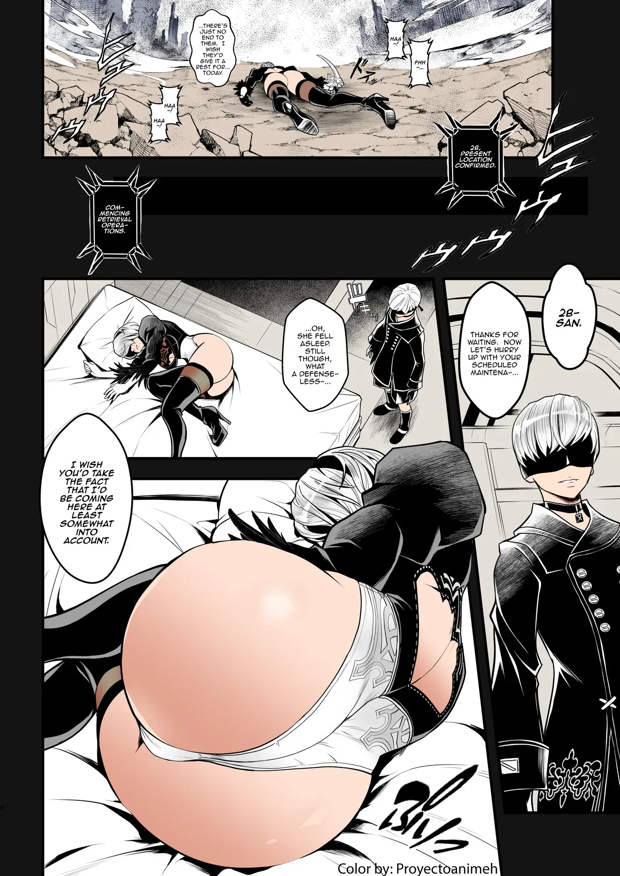 Onna Senshinokyuusoku   Female Warrior Rest (Nier_ Automata) [English] Colorized - Page 6