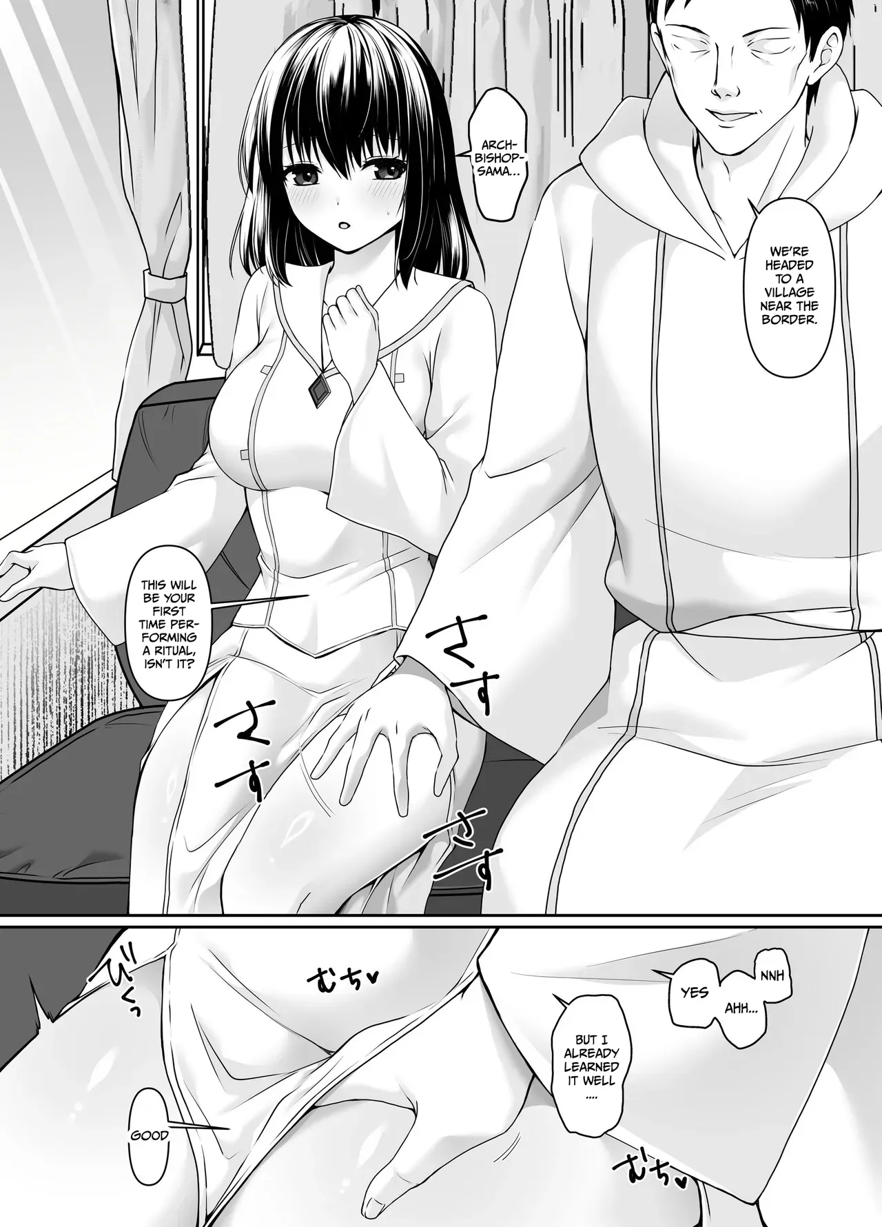 [Seika Kairaku Shoten (Tukimi Haku)] A story about a naive, black-haired Holy Maiden undergoing an intimate virginity inspection by a corrupt bishop [English] [Gagak_Ireng] (rewrite) - Page 7