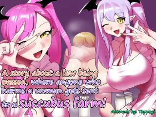 [Permission] A story about a law being passed, where anyone who harms a woman gets sent to a Succubus farm! cover