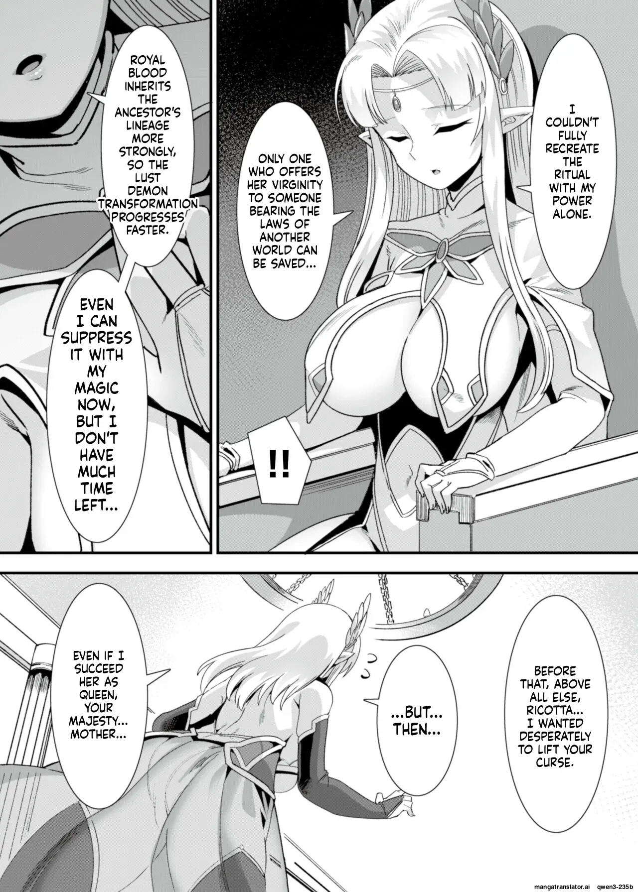 [Refrevo Comic (Harigane Shinshi)] Oujo to Himekishi o Party de Rouraku shite Yotsugi o Tsukutte Boukoku o Sukuu Tame ni Harem Ecchi ~Otoko ga Umarenai Isekai e Shoukan sareta Ore ga Heroine o Ategawarete Kozukuri Ecchi 5~ [Digital] (SCANMTL) - Page 8