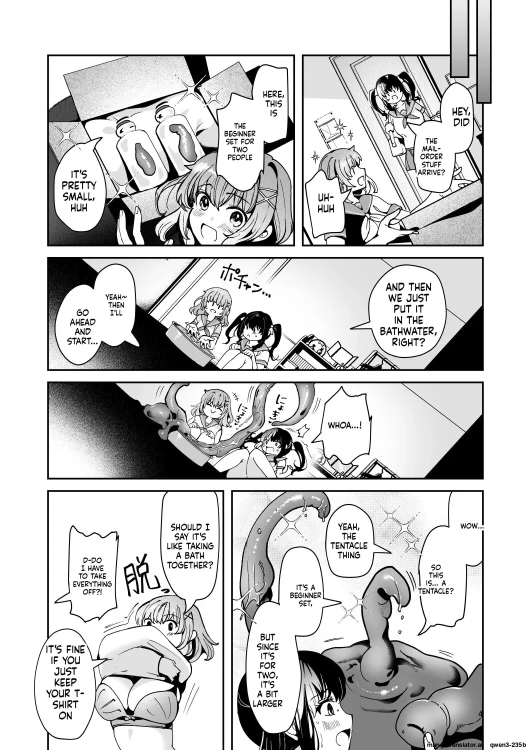 [Dodameyasan (Ruri Rarako)] Karui Kimochi de, Shokushu o Tsuuhan de Kattara Tomodachi to Issho ni Potehara Shussan Onanie suru made Dohamari Shichatta Ken (SCANMTL) - Page 6
