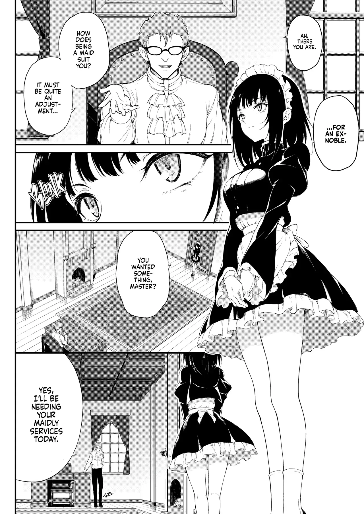 [Kyockchokyock (Kyockcho)] Maid Kyouiku. -Botsuraku Kizoku Rurikawa Tsubaki- | Maid Education: Fallen Aristocrat Rurikawa Tusbaki [English] [J18] [Decensored] [Digital] - Page 3