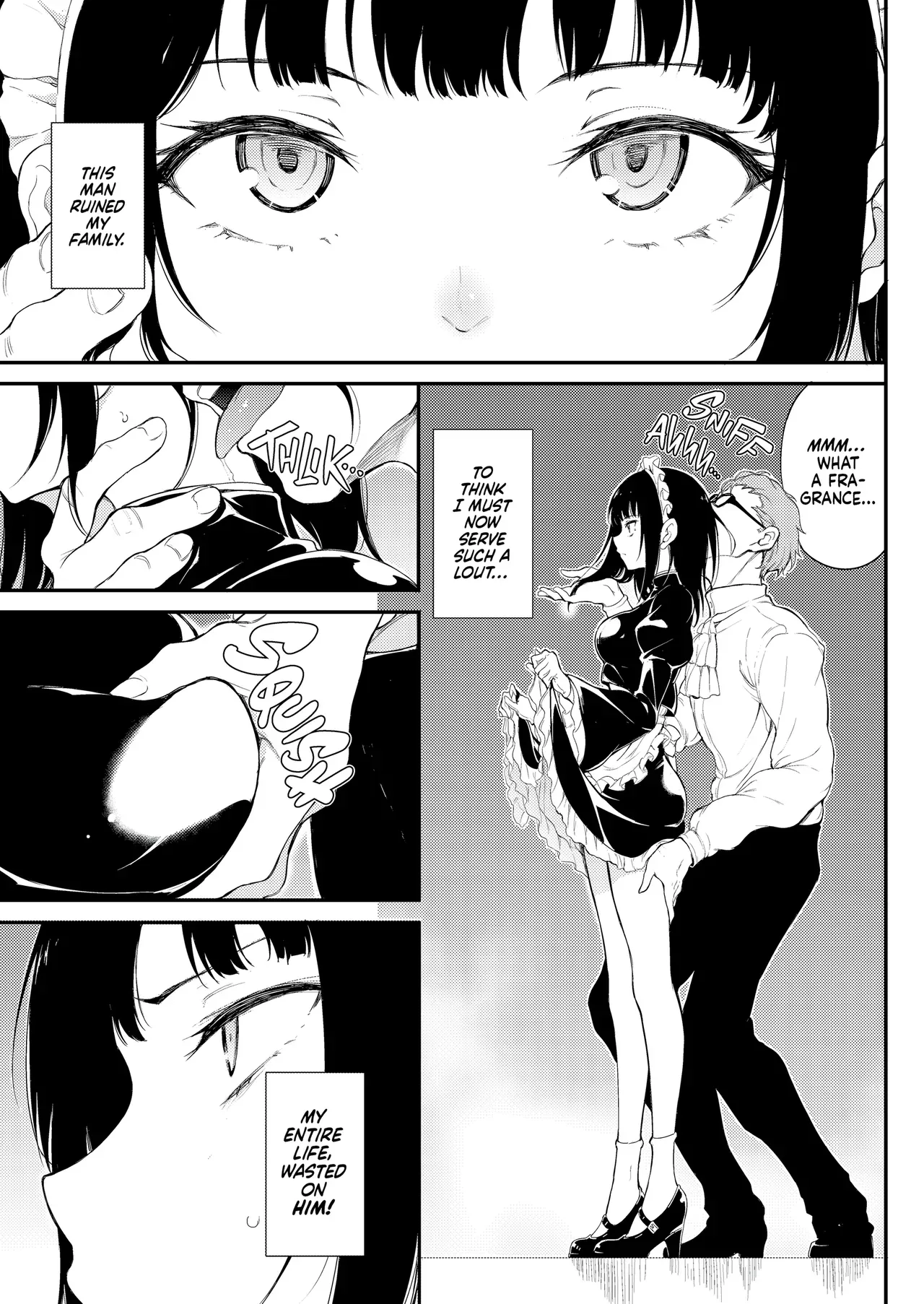 [Kyockchokyock (Kyockcho)] Maid Kyouiku. -Botsuraku Kizoku Rurikawa Tsubaki- | Maid Education: Fallen Aristocrat Rurikawa Tusbaki [English] [J18] [Decensored] [Digital] - Page 8