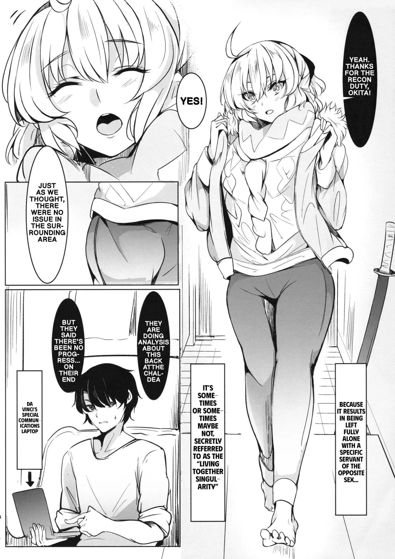 (C102) [Shinrinyoku (morito)] My lovey-dovey daily life with Okita (Fate/Grand Order) (English) - Page 3