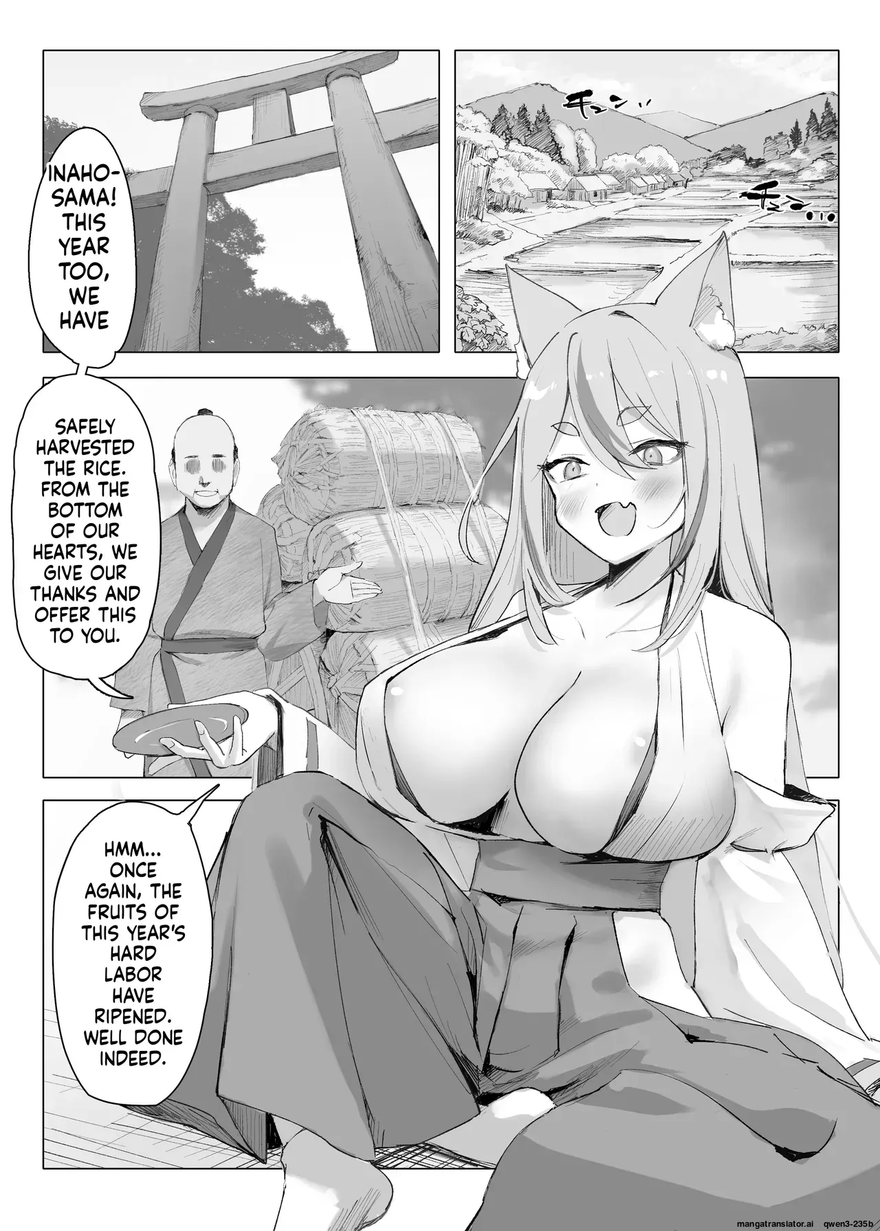 [CRD (Akano Tobira)] Mura no Kyonyuu Kitsune Mamori-gami-sama ga Haiboku Jashin no Pet ni Ochiru Hanashi (SCANMTL) - Page 2