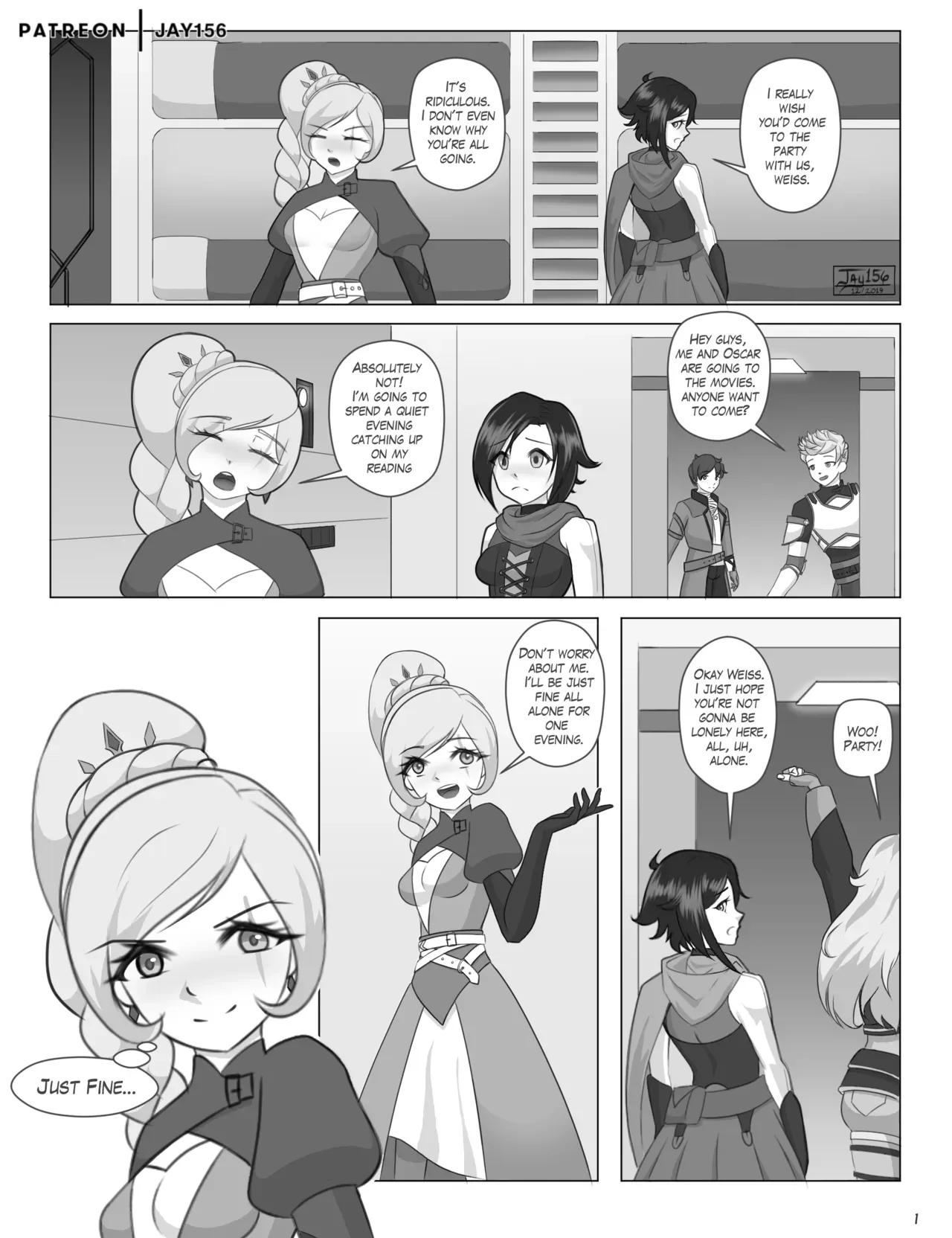 Atlas Dorm Adventures - Weiss' Evening Off (RWBY) - Page 1