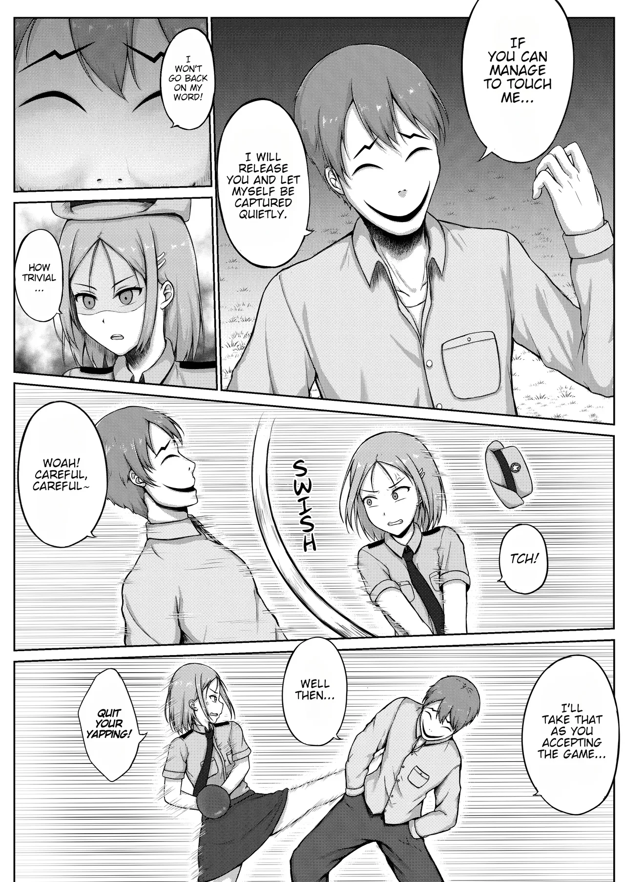 [Nisusu] Fukei to Kusuguri Yuukaihan | The Policewoman and the Tickling Kidnapper [English] - Page 9