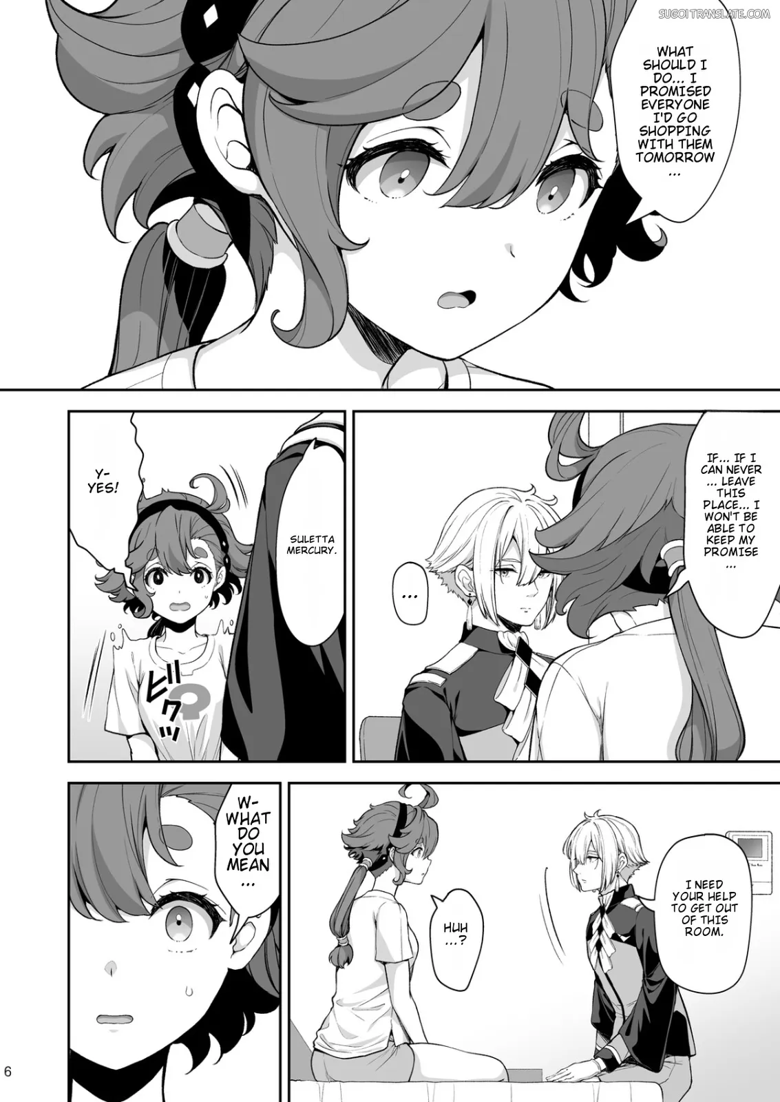 [Sugar*Berry*Syrup (Kuroe)] Elan to Suletta no Sex Shinai to Derarenai Heya (Gundam The Witch from Mercury) [English] [MTL] [Digital] - Page 6