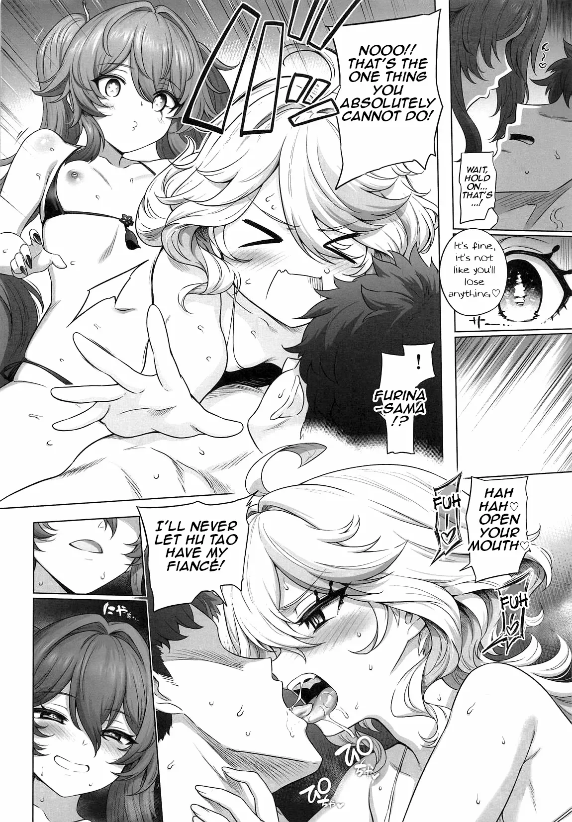 (C107) [Tottoko Starou (Mda Starou)] Furina Hu Tao Ninkatsu Kiroku | Furina and Hu Tao Trying for a Baby (Genshin Impact) [English] - Page 7